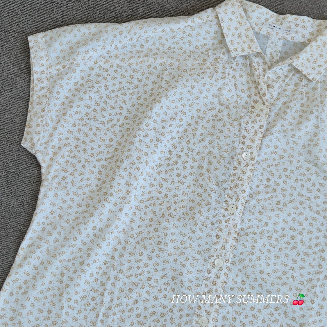 ​[SIMPLE LIFE] 심플라이프 면 100% 잔꽃무늬 반팔 셔츠 상품이미지3