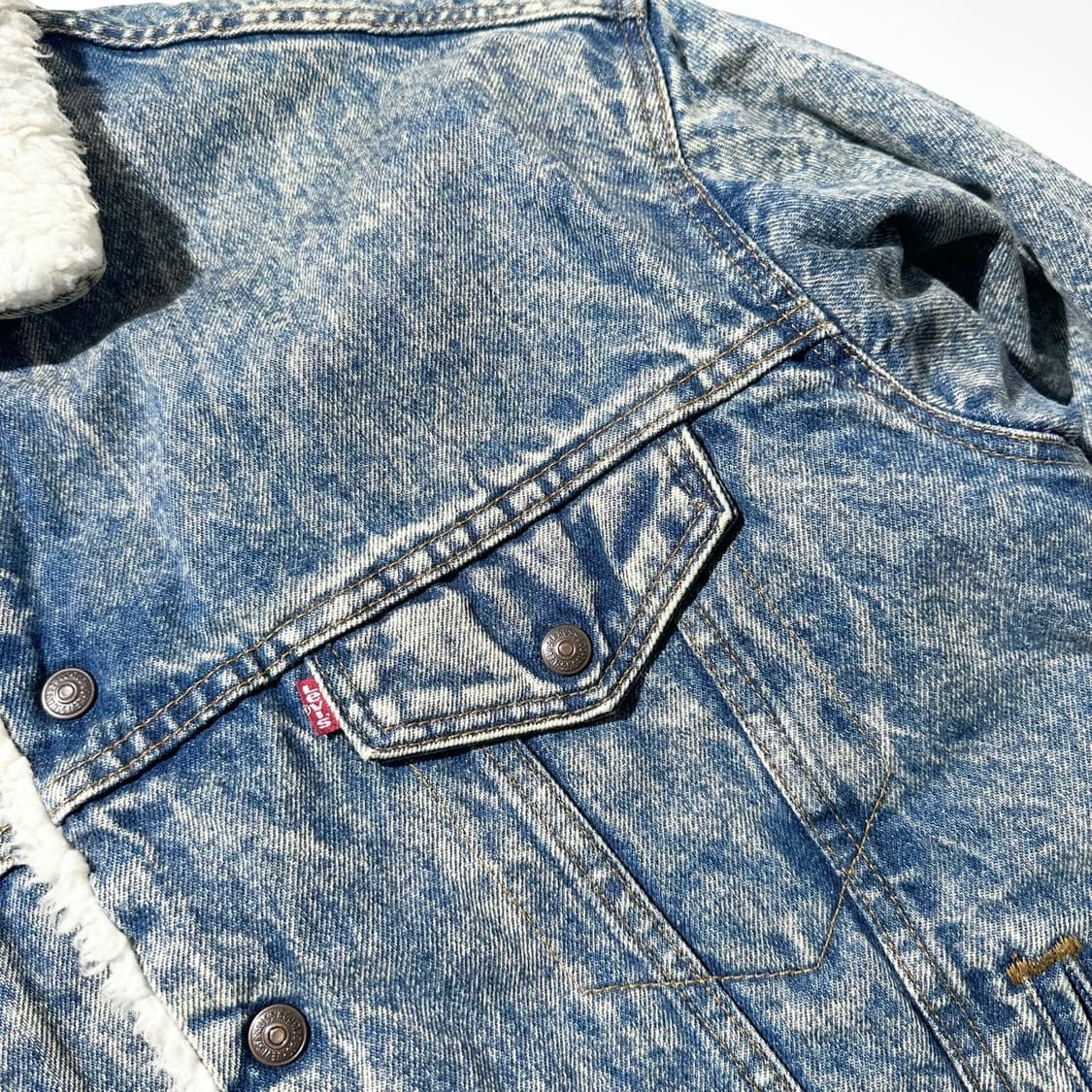 80’s USA 리바이스 쉐르파 데님 트러커 자켓 상품이미지5