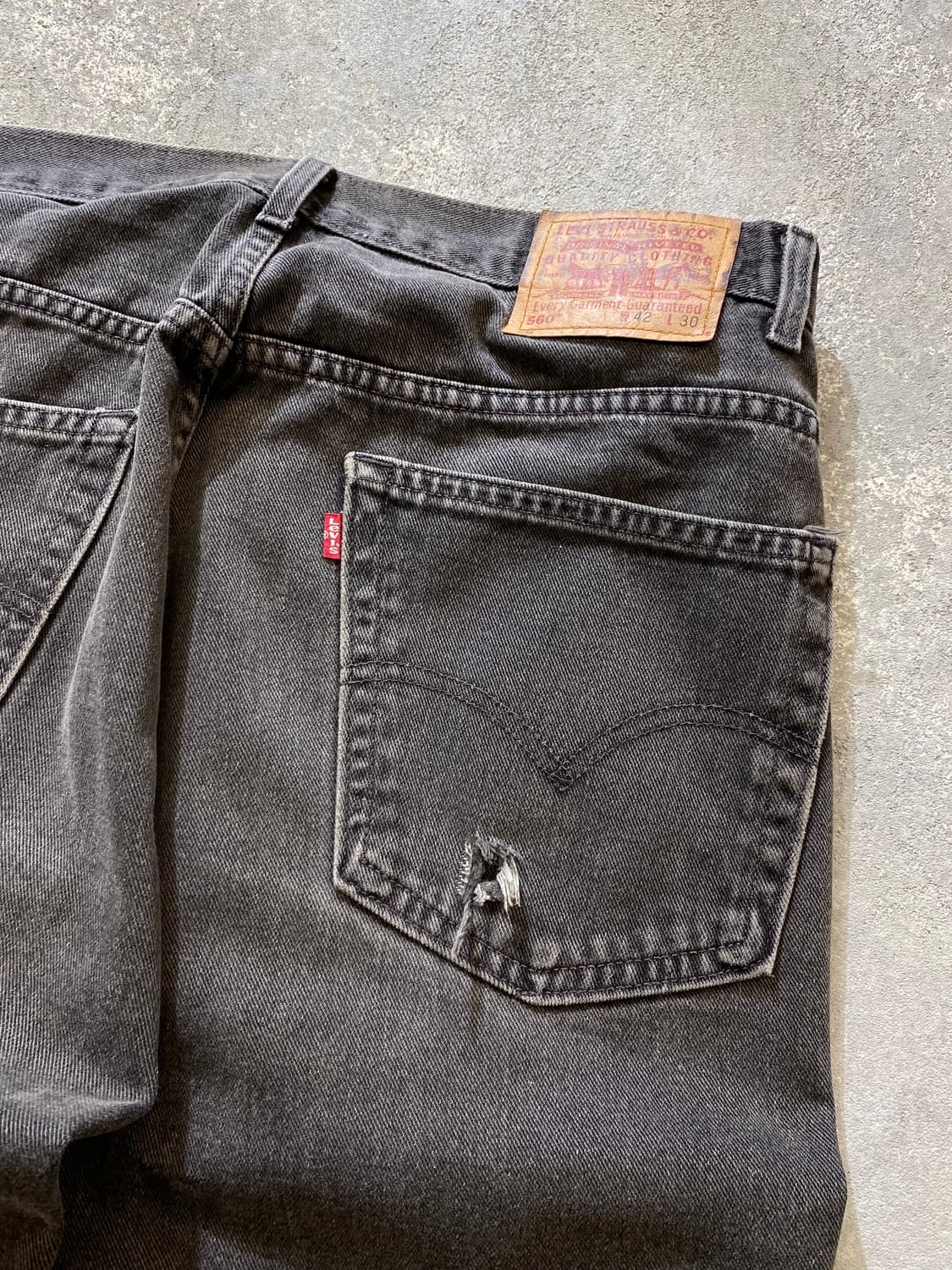 [42] 00s Levi's 560 리바이스 흑청 데님 쇼츠 상품이미지3