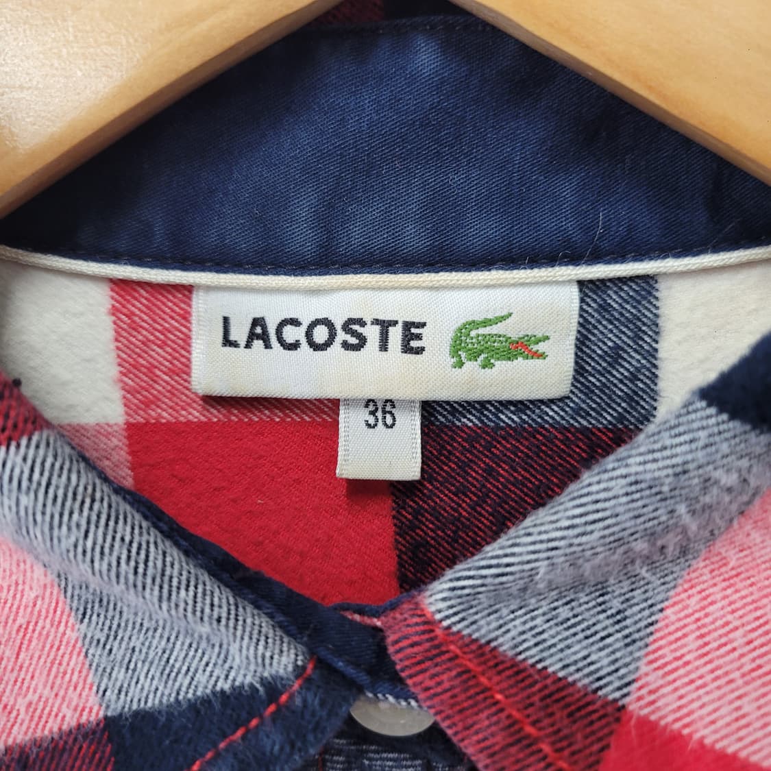 Lacoste 라코스테 체크 셔츠 레드 상품이미지4