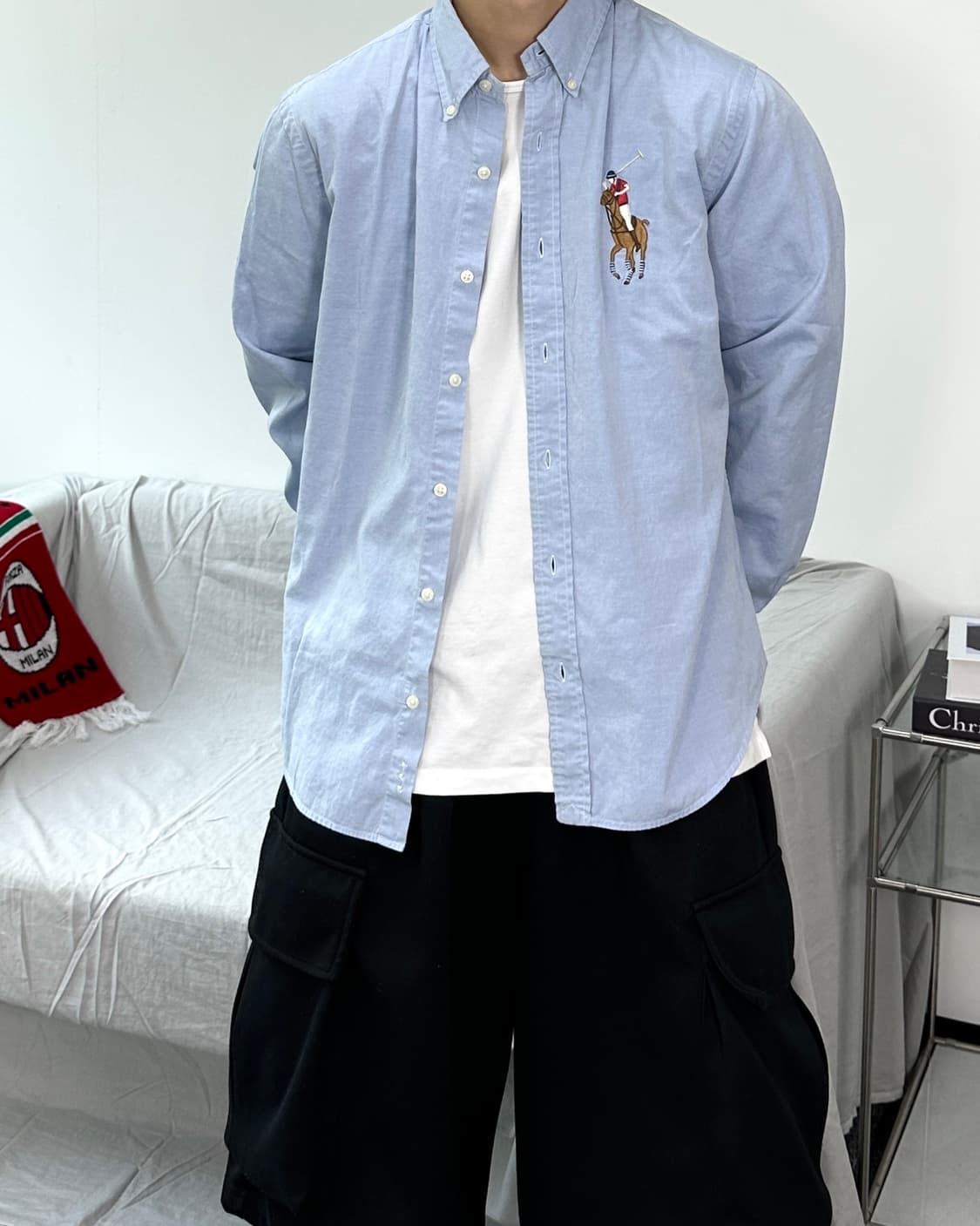 폴로 랄프로렌 옥스포드 빅포니 셔츠 L 상품이미지3