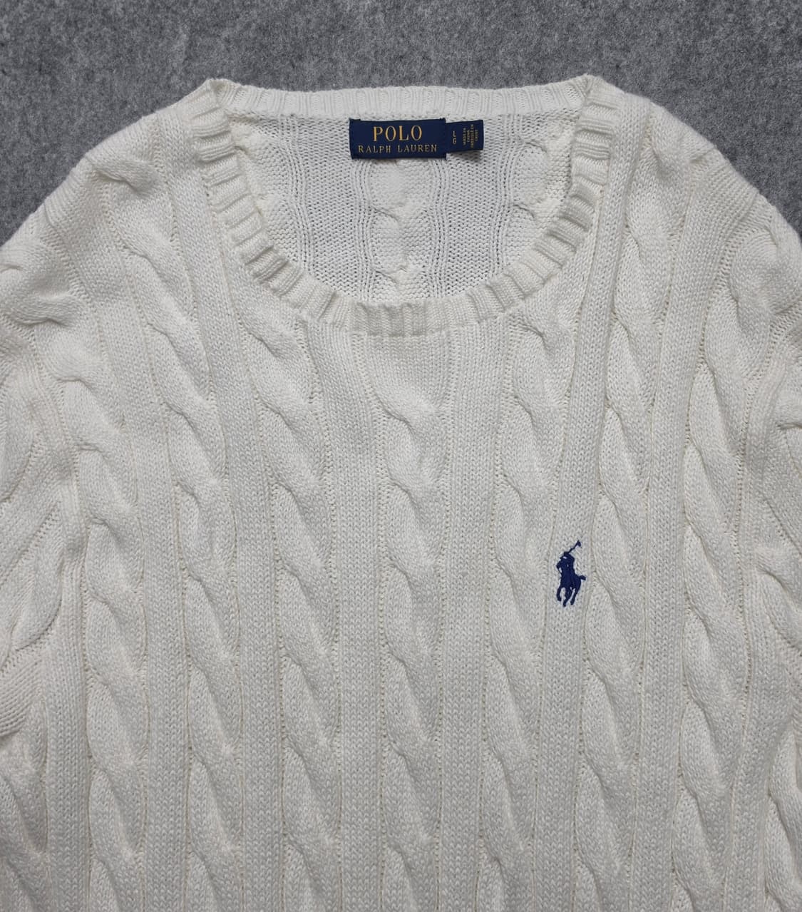 폴로 랄프로렌 꽈배기 케이블 니트 네이비포니 L 상품이미지3