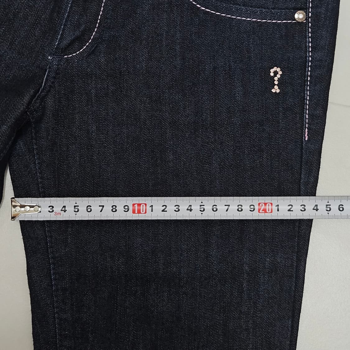 27 게스 큐빅 세미 부츠컷 진청 데님팬츠 상품이미지7