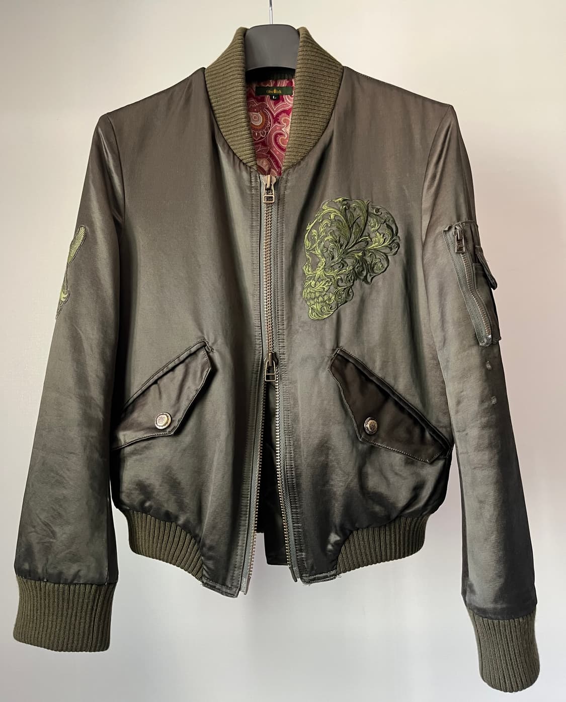 Obelisk Embroidered Flight Bomber Jacket 상품이미지2