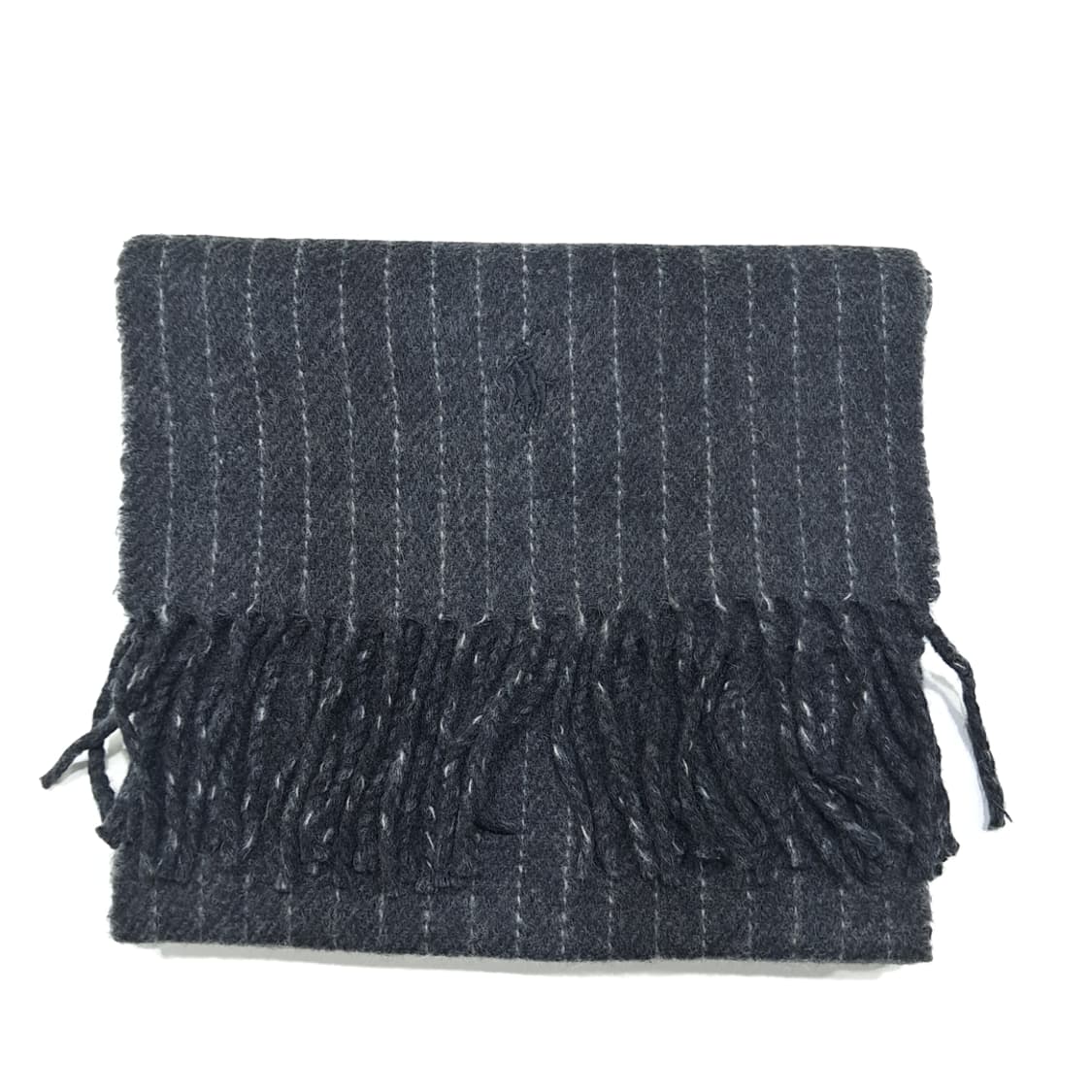 MX548 폴로 90s 이태리판 램스울 핀스트라이프 차콜 머플러 목도리 상품이미지7