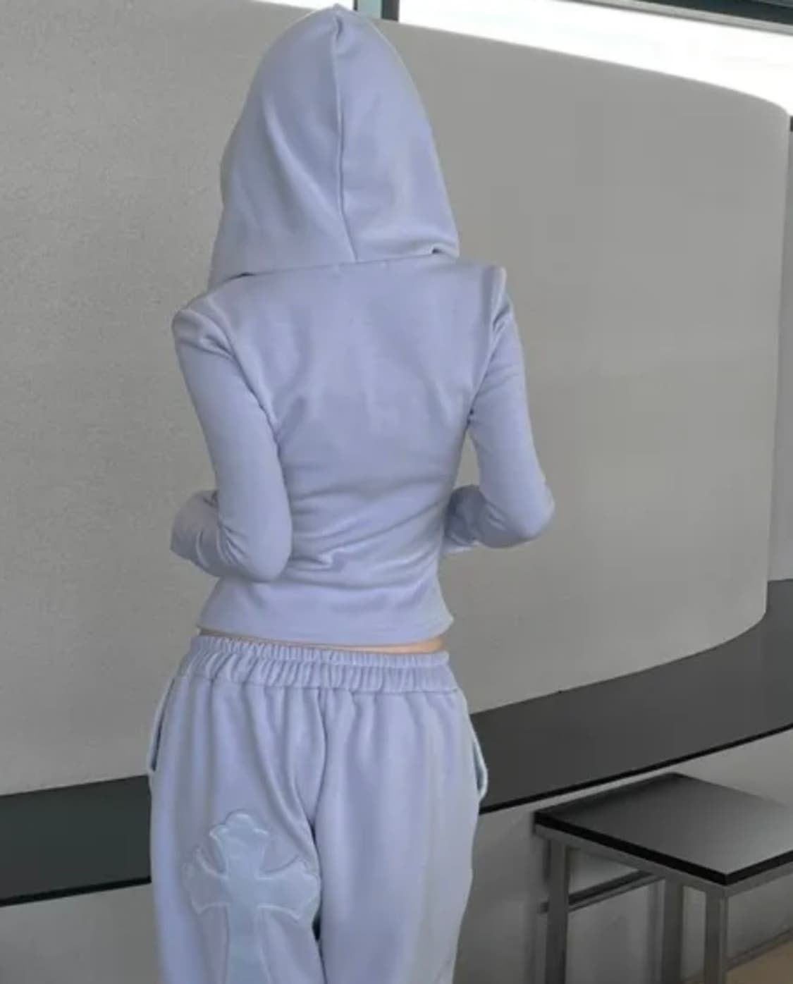 트레이닝 후드 집업 블루 상품이미지5