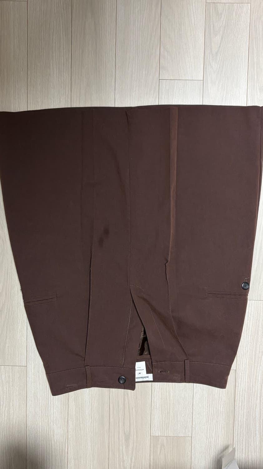 브라운 코튼 미디 스커트  상품이미지4