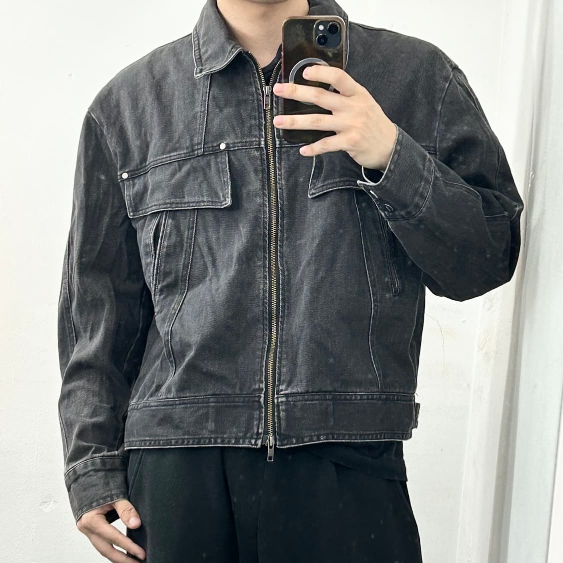 누아클레 투웨이 데님 바이커 자켓 상품이미지2