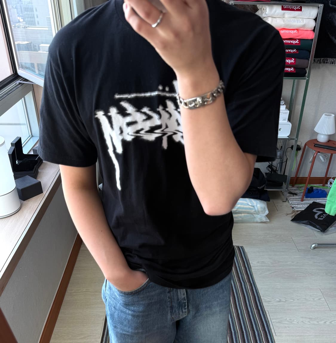 스투시 스탁 로고 반팔 티셔츠 상품이미지1