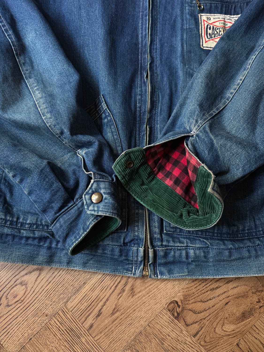 [L]Casey Jones by 랭글러 91-B 타입 체크라이닝 데님자켓 상품이미지5