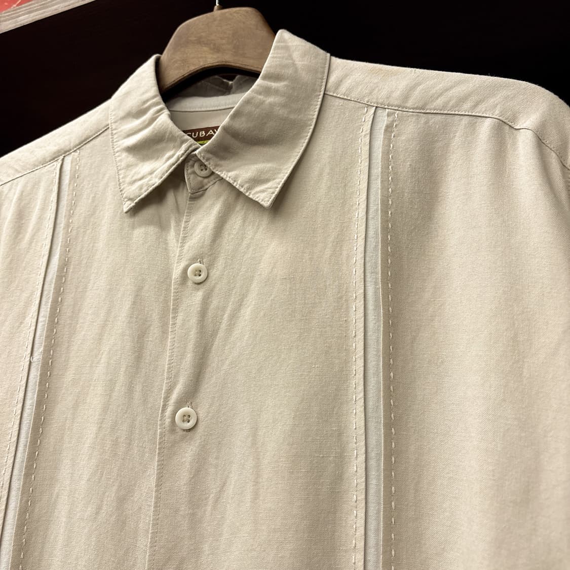 00s 쿠바베라 베이직 스티치라이닝 린넨 쿠바셔츠 N1269 상품이미지5