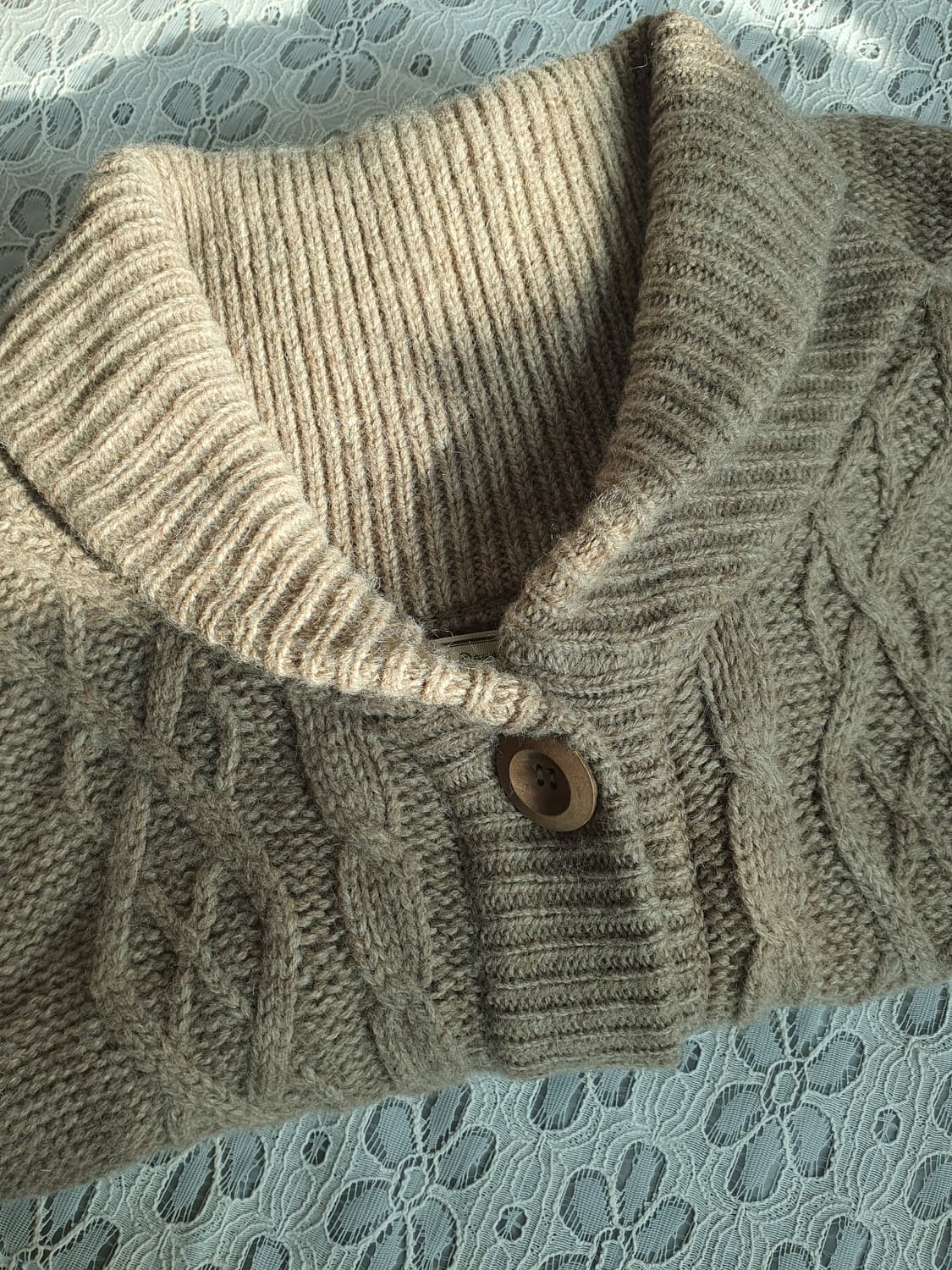 [모리걸] 꽈배기 니트 조끼 베스트 브라운 XL 상품이미지8