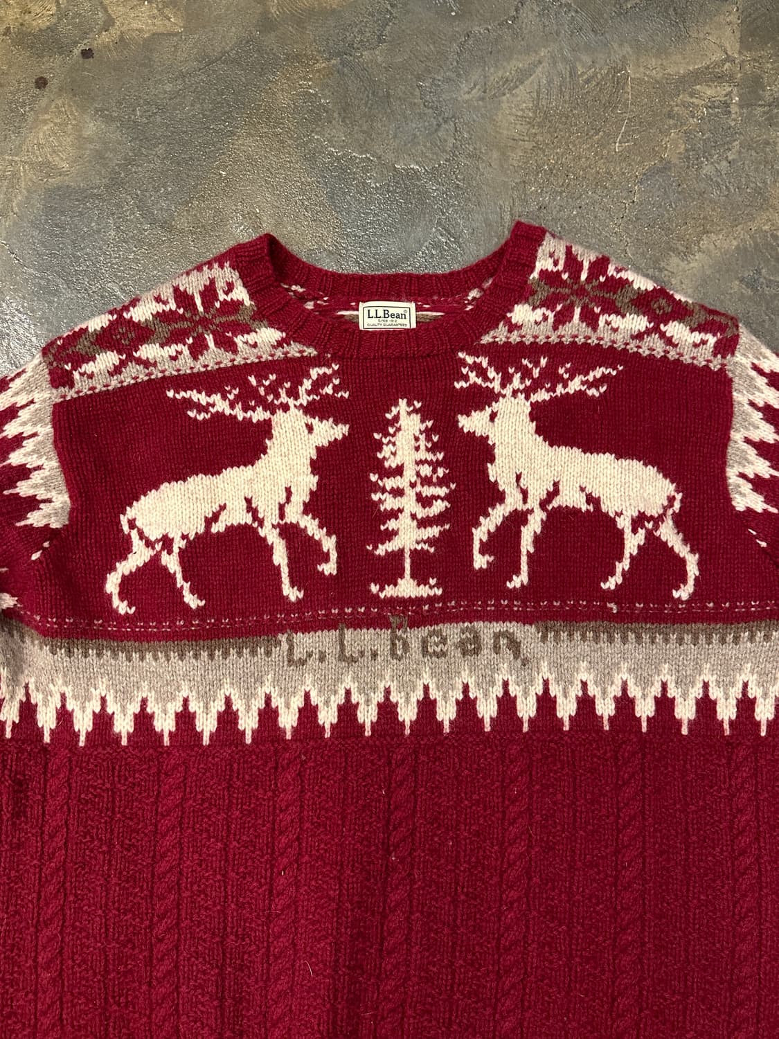 L.L.Bean 엘엘빈 램스울 크리스마스 패턴 니트 XXL 상품이미지3