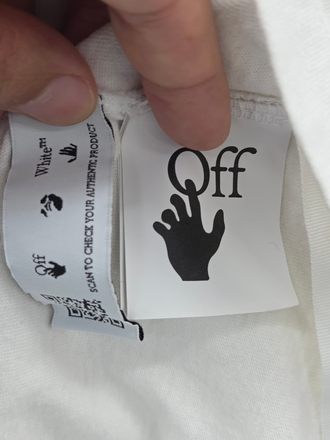 XS 정품 오프화이트 핸드 로고 반팔 티셔츠 화이트 상품이미지6