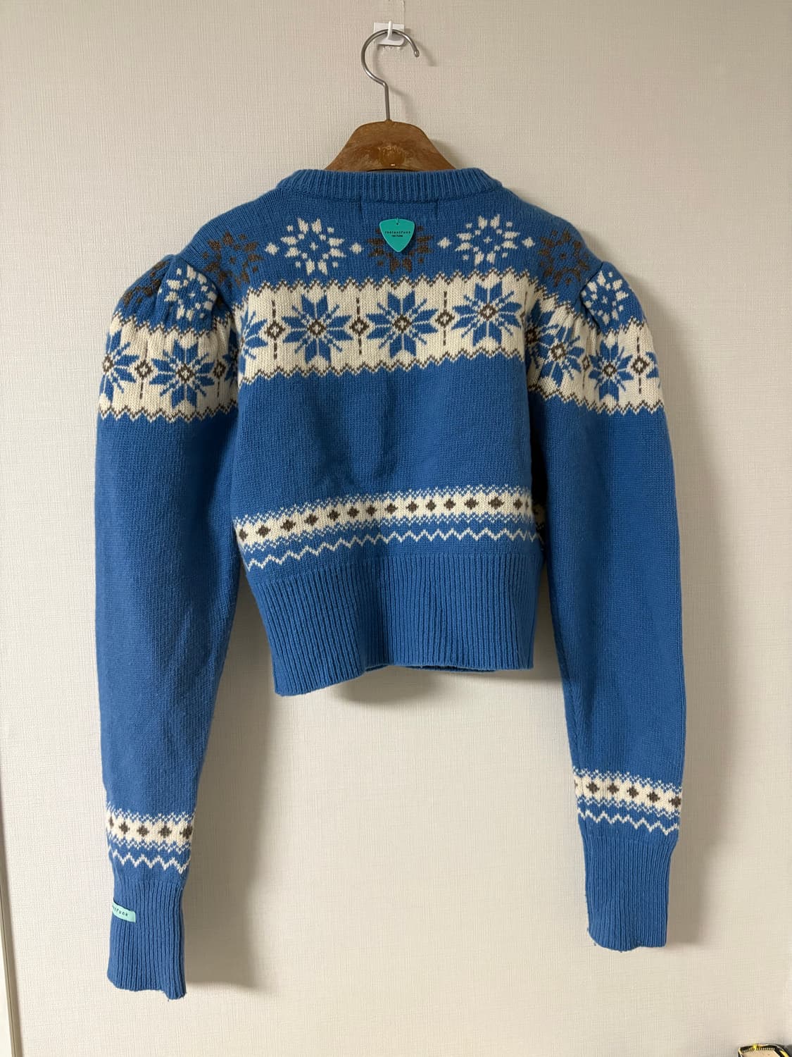 INSTANTFUNK 패턴 니트 가디건 블루 상품이미지5