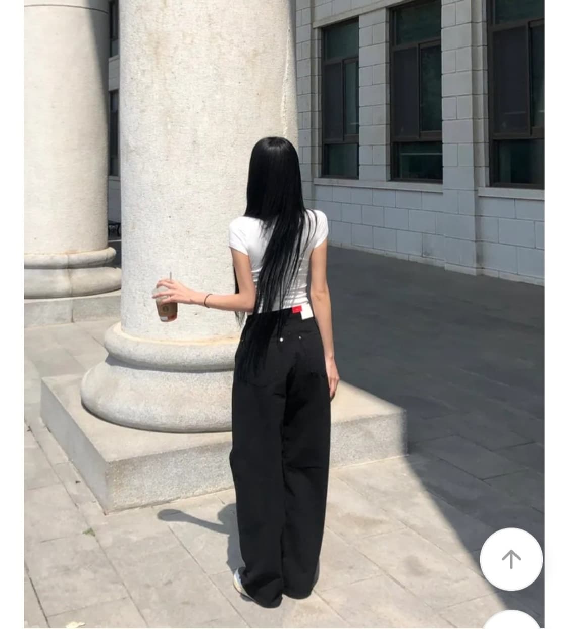 로딩 OOTJ 투 다크 니 절개 와이드 코튼팬츠 진 상품이미지3