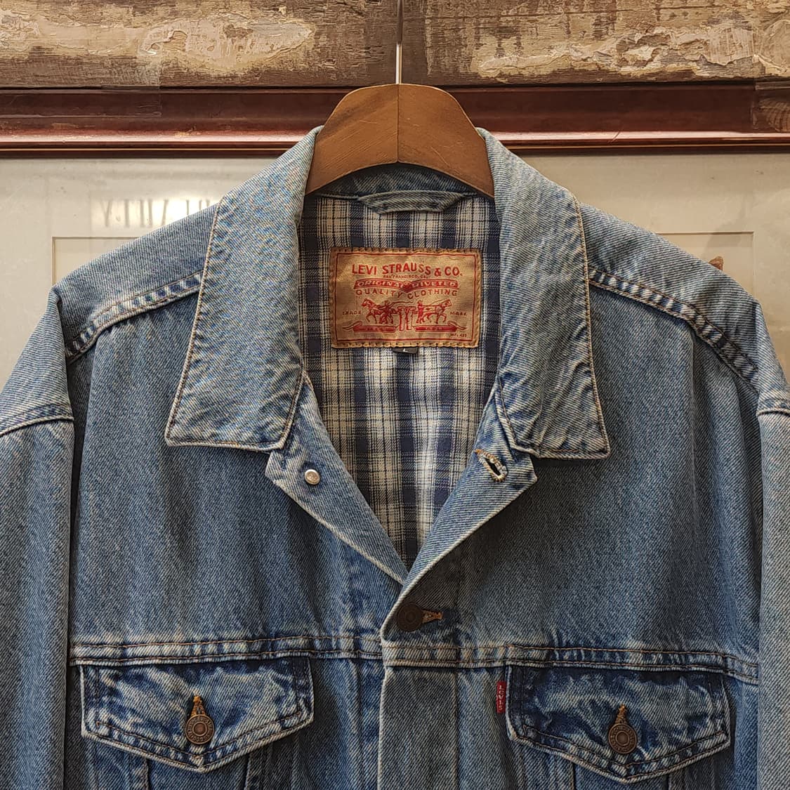 90s 리바이스 데님자켓 트러커 자켓 USA 메이드 L 상품이미지3
