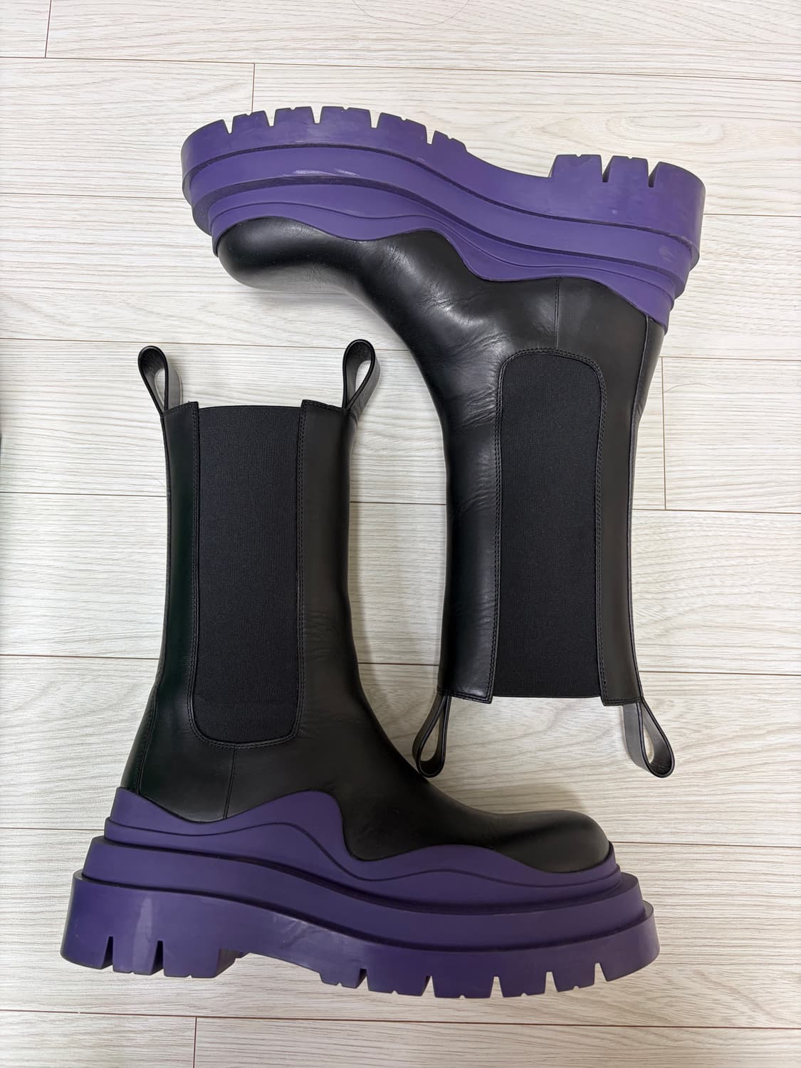 보테가베네타 타이어 첼시 부츠 블랙/퍼플 36.5(235) 상품이미지1