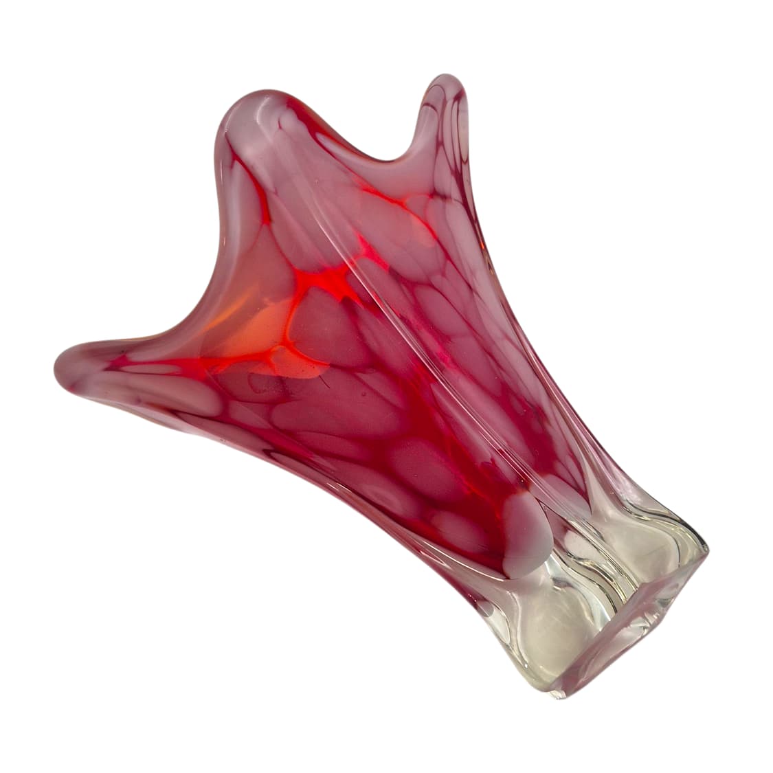 70s 이디얼 아트글라스 루비 마블 화병 상품이미지3