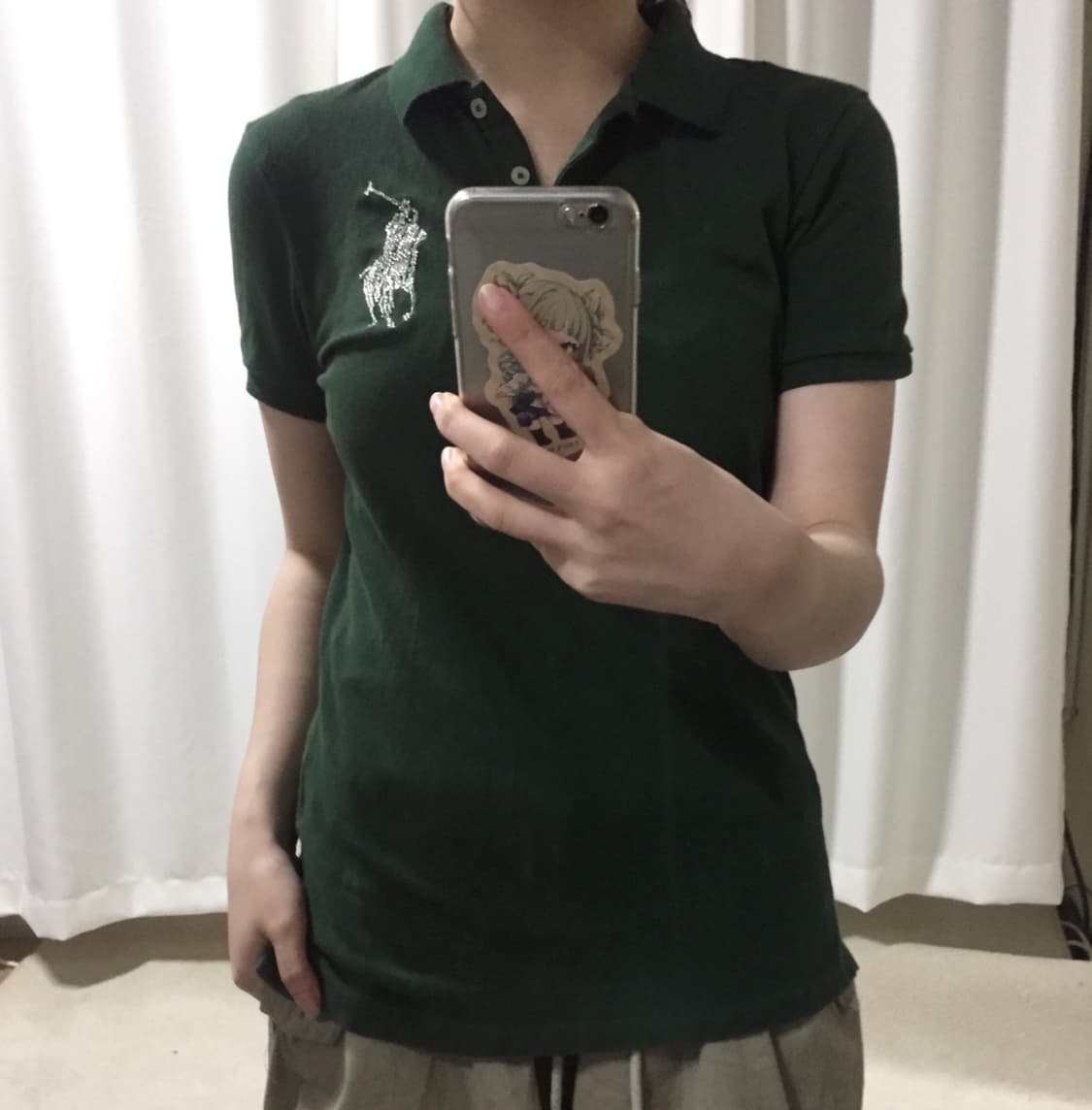 폴로 랄프로렌 딥 그린 실버 큐빅 빅포니 PK 카라 반팔 티 상품이미지1