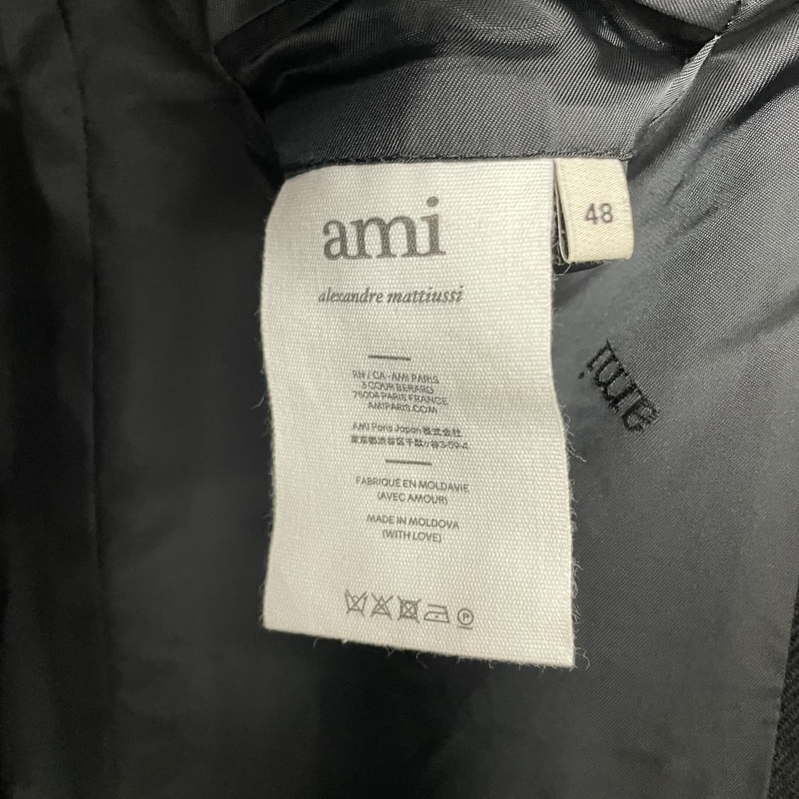 AMI 아미 싱글 블랙 코트 48 상품이미지6