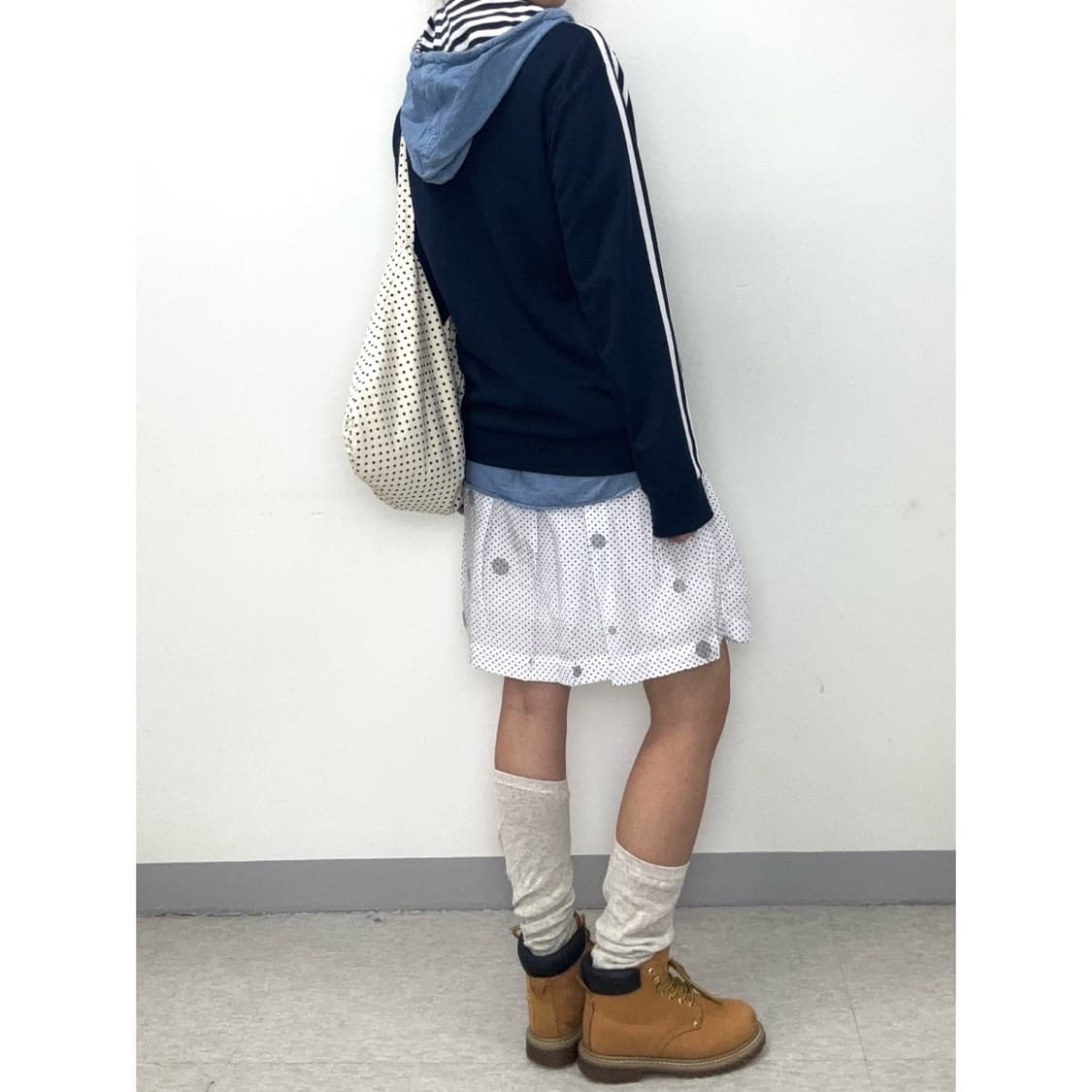 빈티지 화이트 도트 원피스 상품이미지5