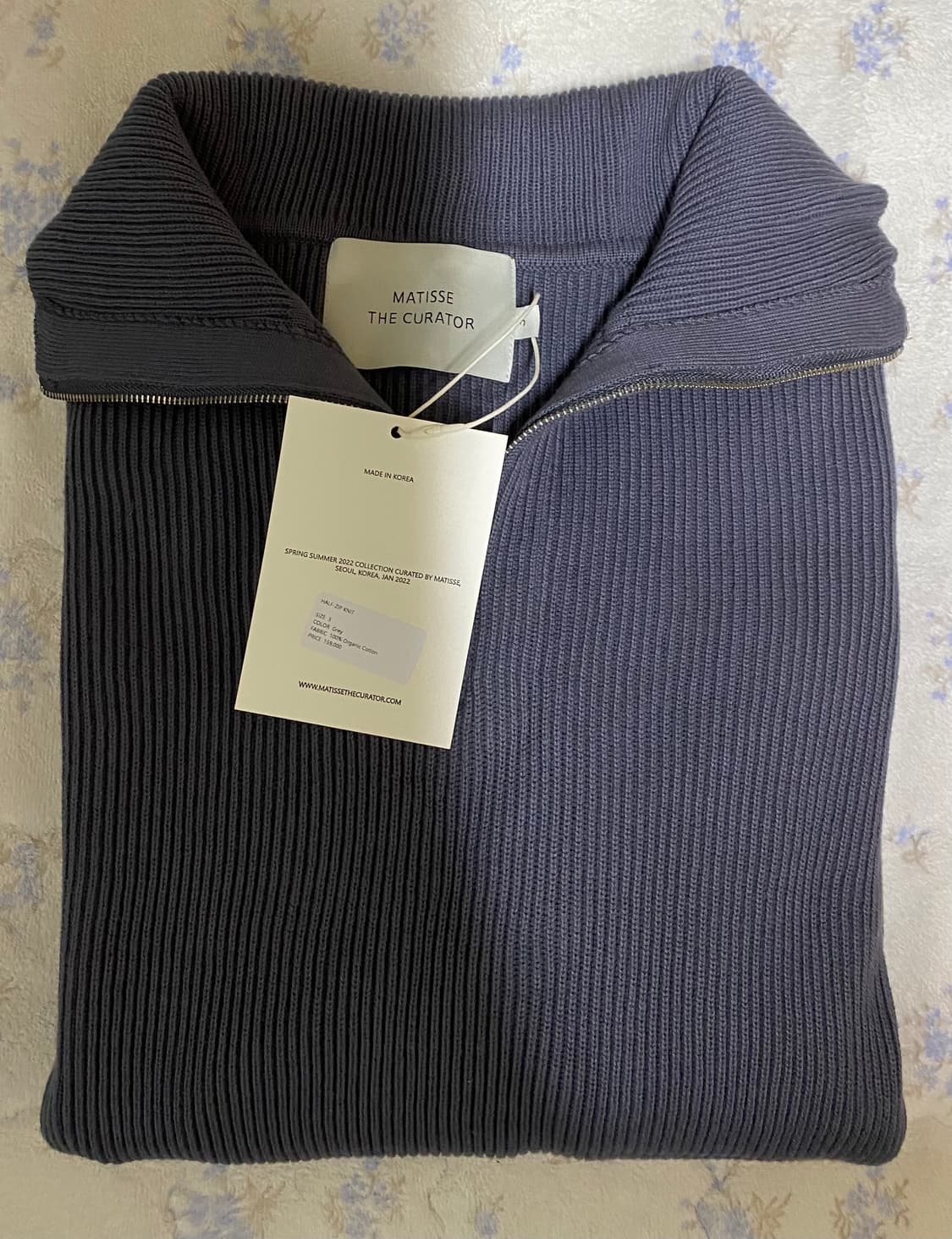 [3] 마티스더큐레이터 하프집업 코튼 그레이 상품이미지3