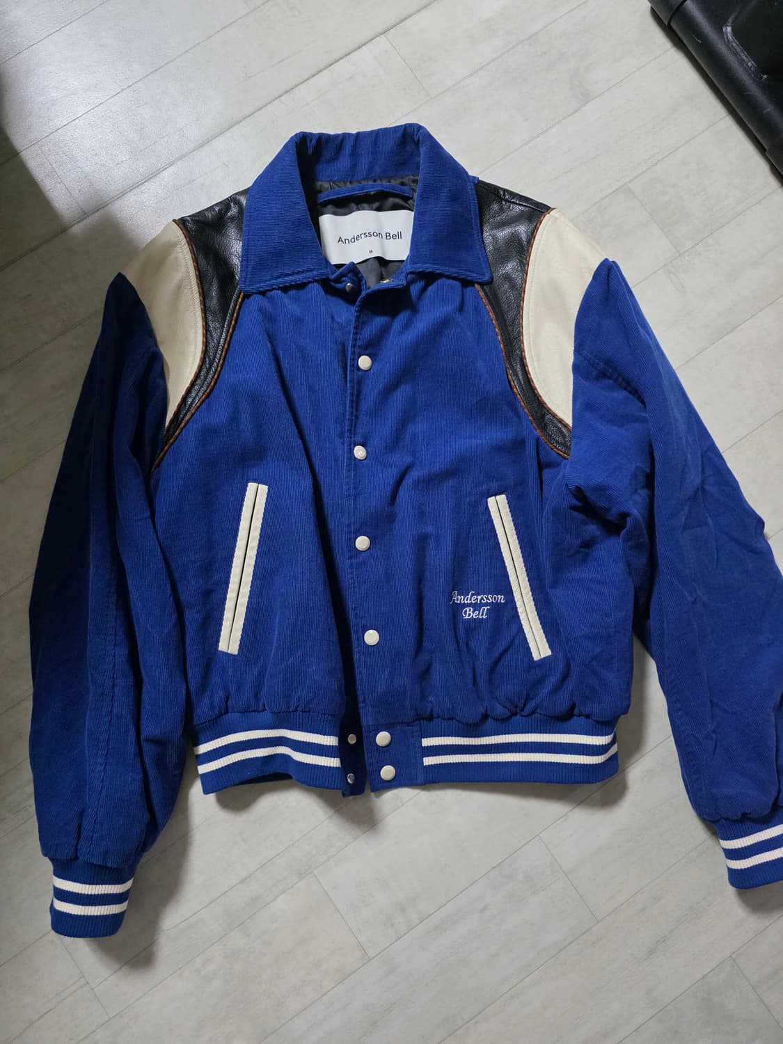 앤더슨벨 레더 코듀로이 바시티 M 상품이미지3