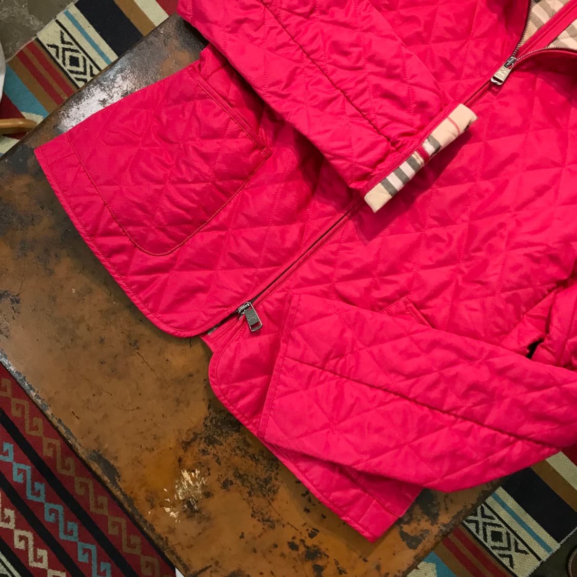 버버리 인디 핑크 투웨이 집업 퀼팅 자켓 여성 66 사이즈  상품이미지3