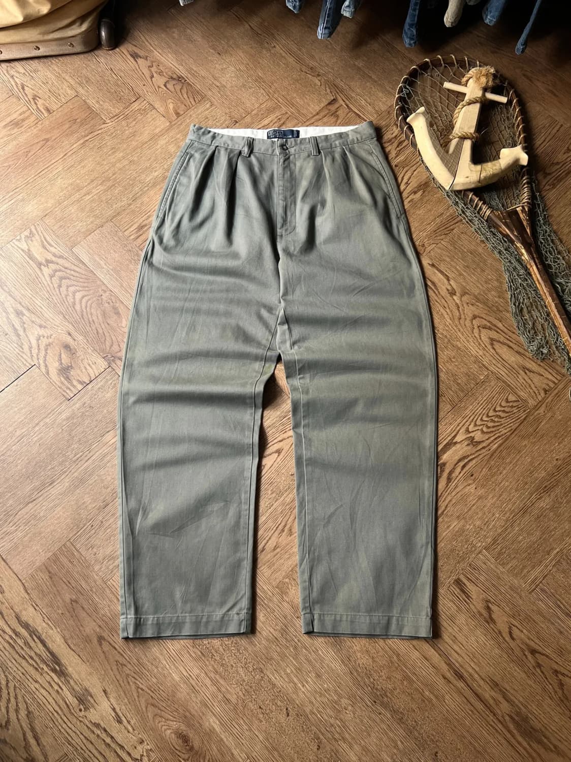 [32]90's 폴로 랄프로렌 Andrew 카키그레이 치노팬츠 상품이미지1