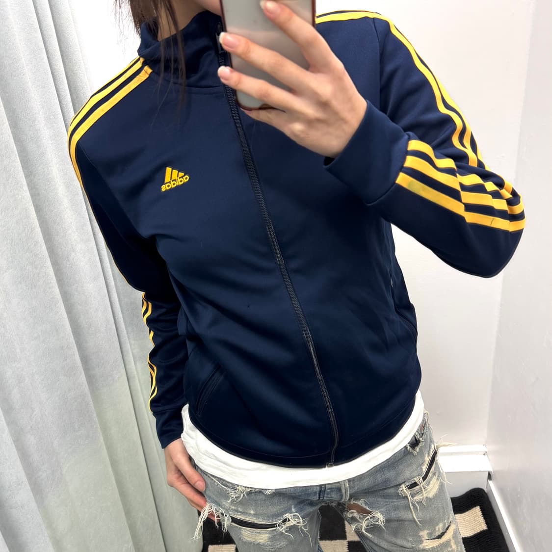 아디다스 클리마라이트 네이비 옐로우 트랙탑 져지 상품이미지2