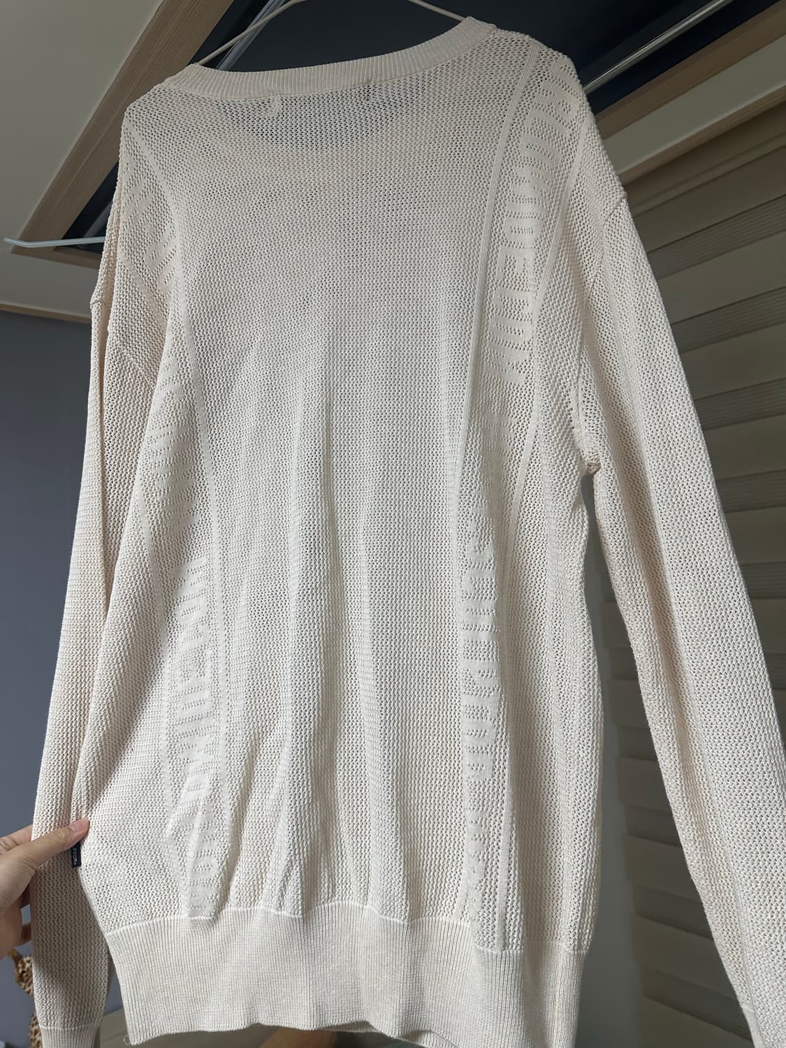 스컬프터 니트 Striped Mesh Sweater Ivory 상품이미지3