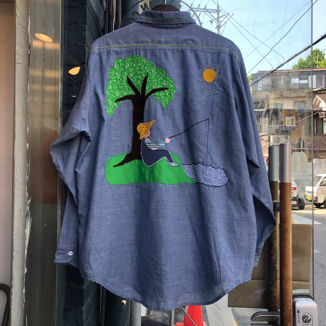 70s Vintage chambray shirt-XL 상품이미지7