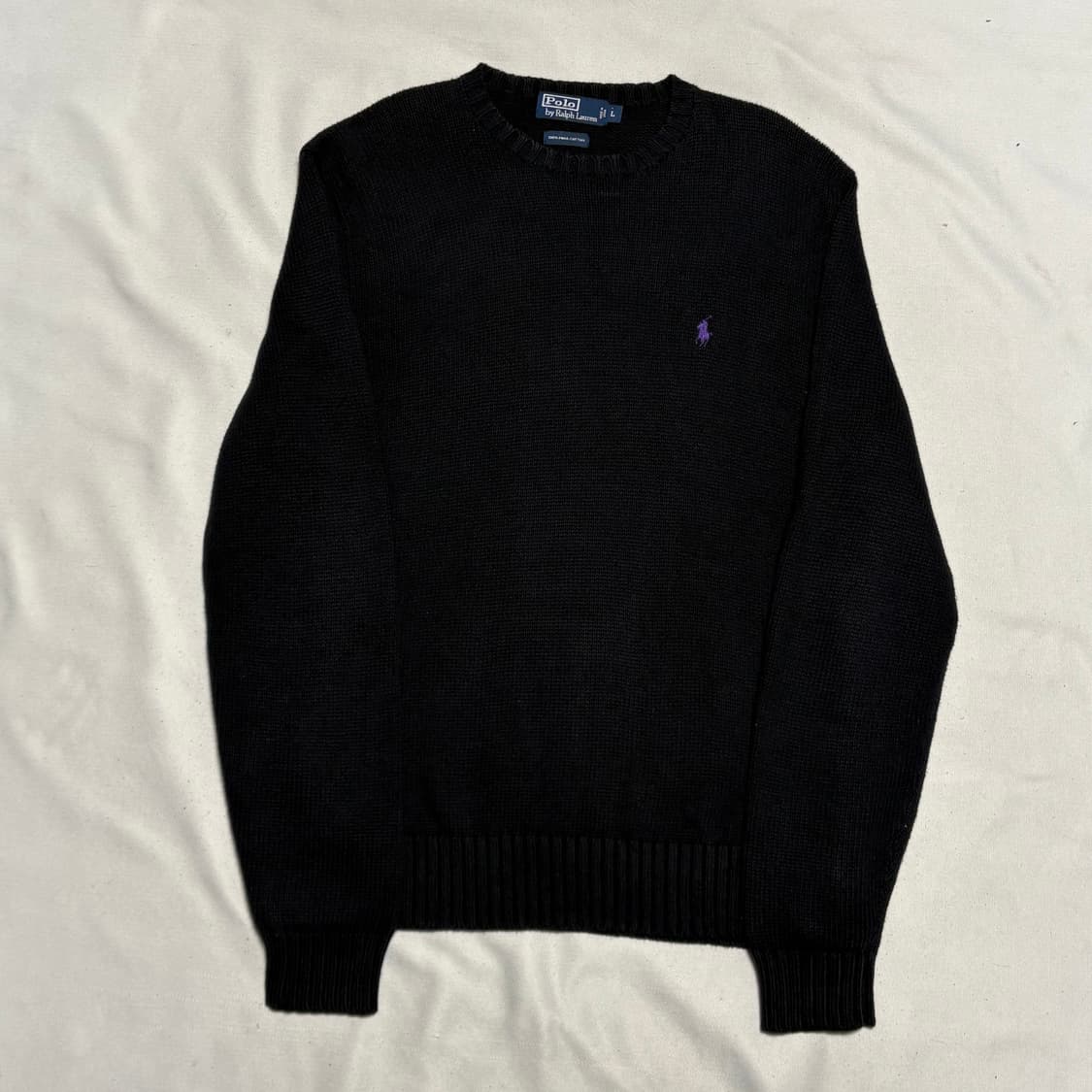 L 폴로랄프로렌 퍼플포니 피마코튼 블랙 니트 상품이미지2