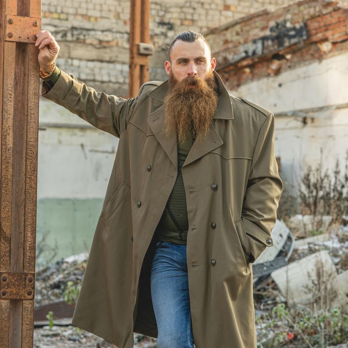 프라다 라프시몬스 22fw 고트레더 밀리터리 코트 상품이미지9