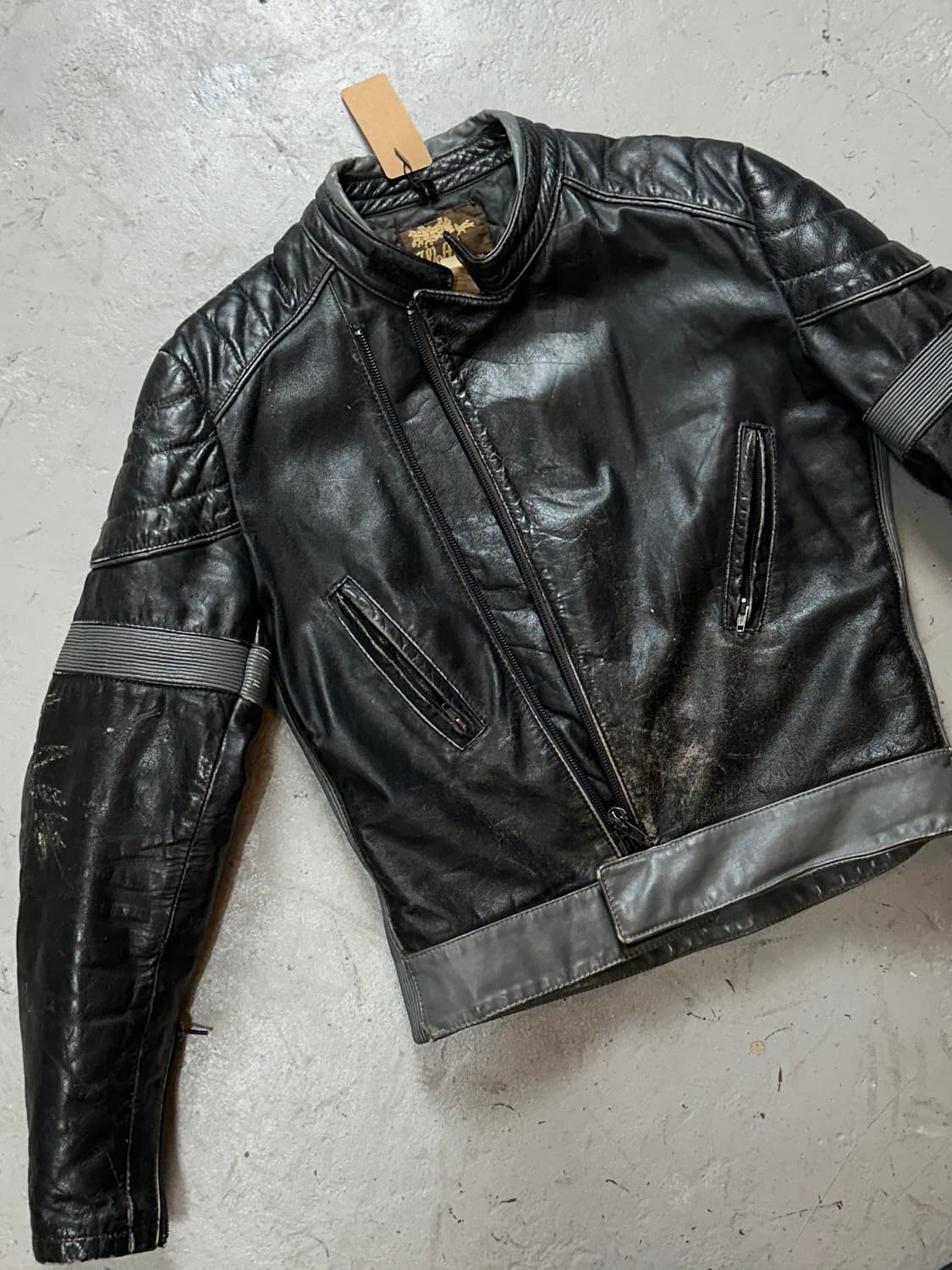 00's 빈티지 디스 레더 자켓 빈티지 레더 자켓 라이더 상품이미지5