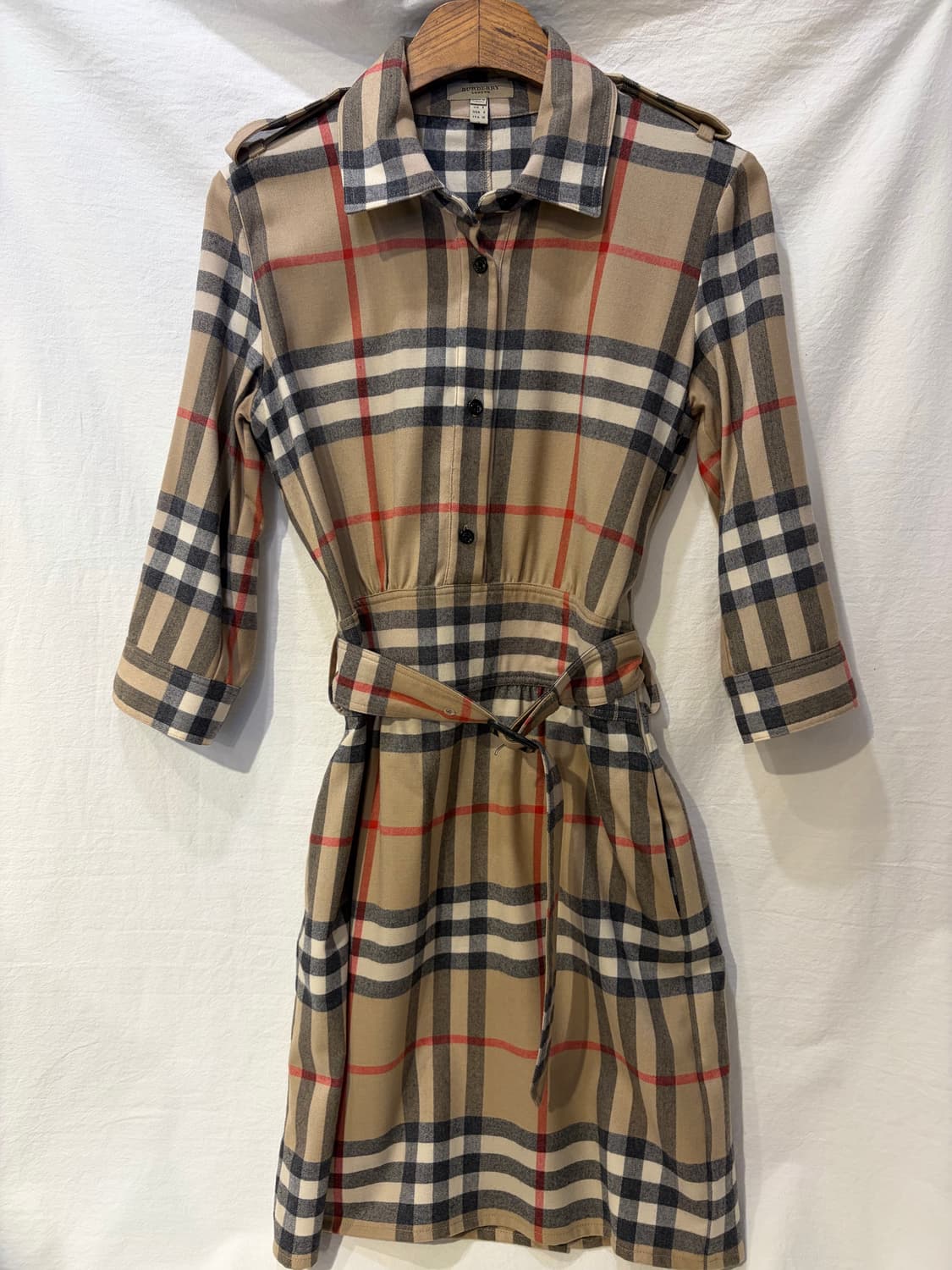 버버리 체크 셔츠 원피스 벨트 세트 상품이미지1