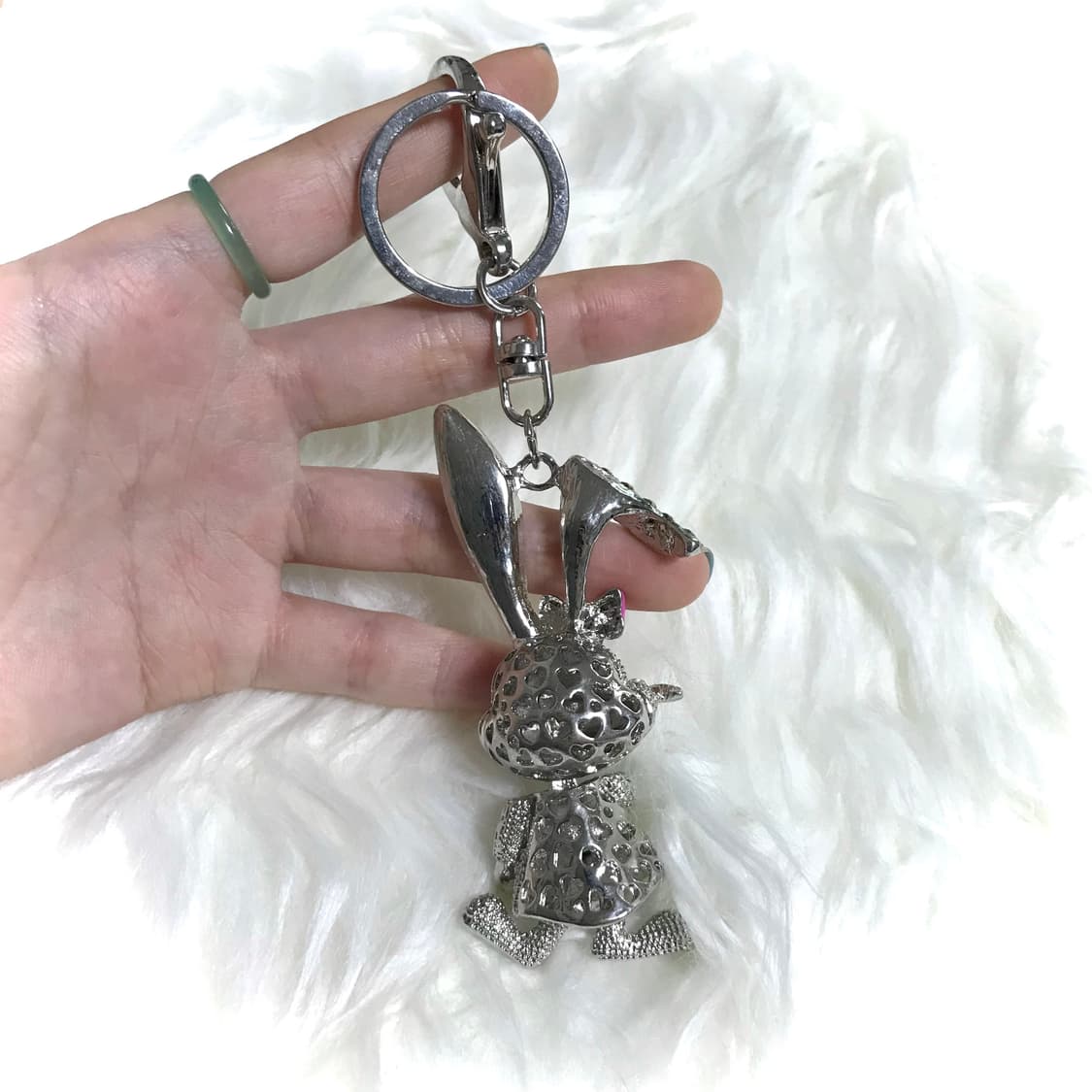 빈티지 핀터깔 y2k 갸루 리본 토끼 키링 상품이미지3