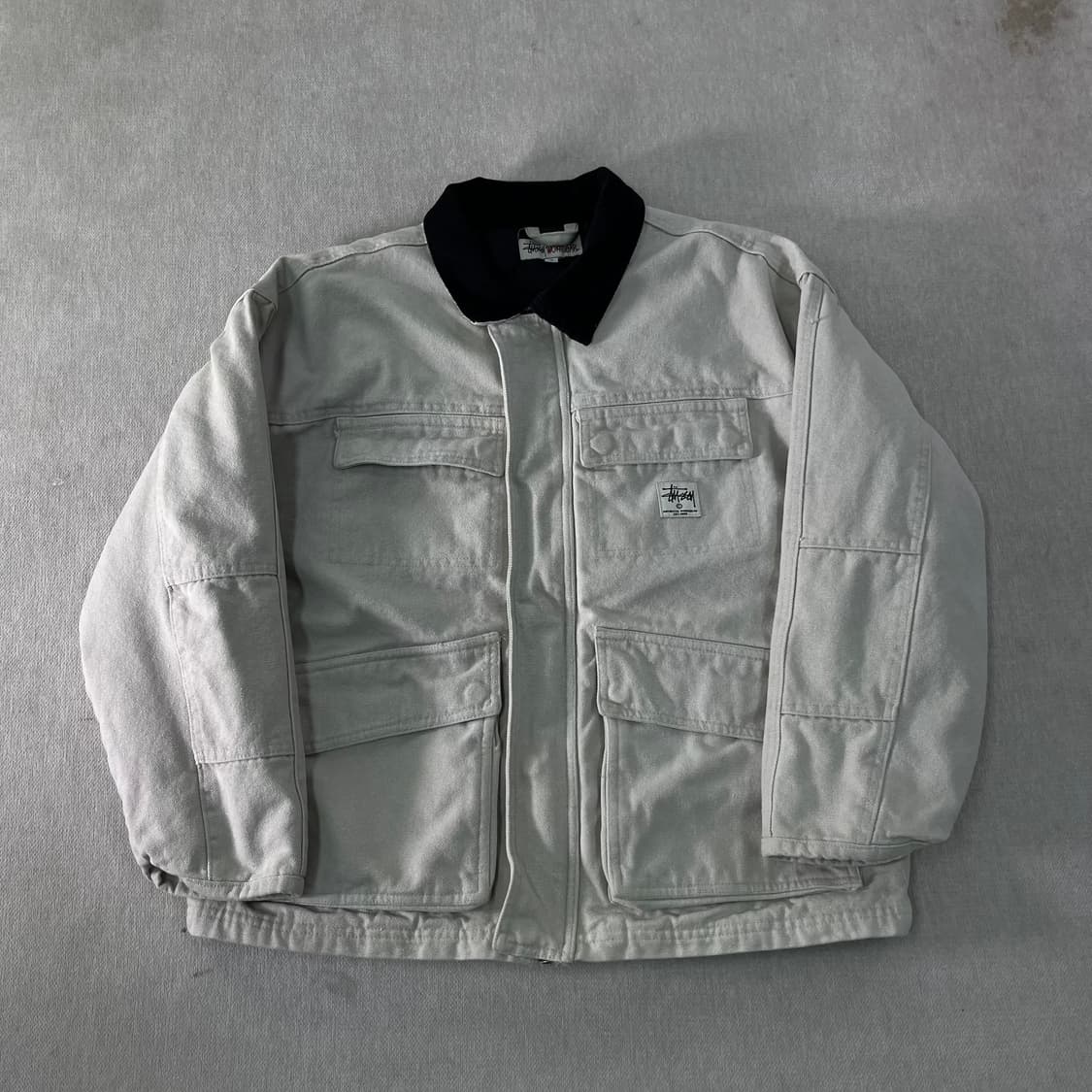 105 스투시 23fw 워시드 캔버스 워크자켓 본 화이트   상품이미지1