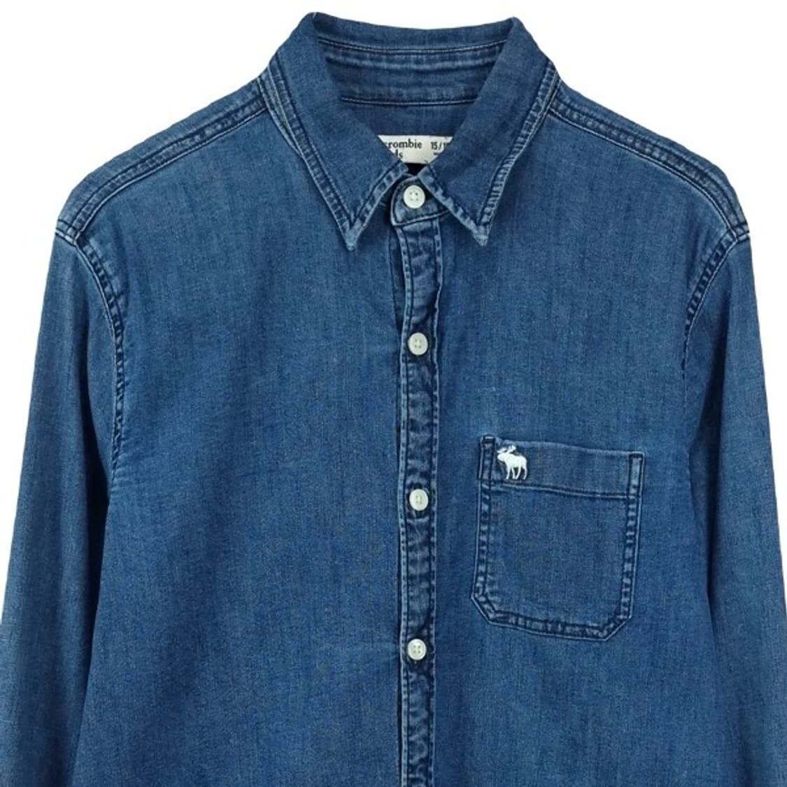 [아베크롬비] 로고 자수 포켓 데님 셔츠 M19768 상품이미지4
