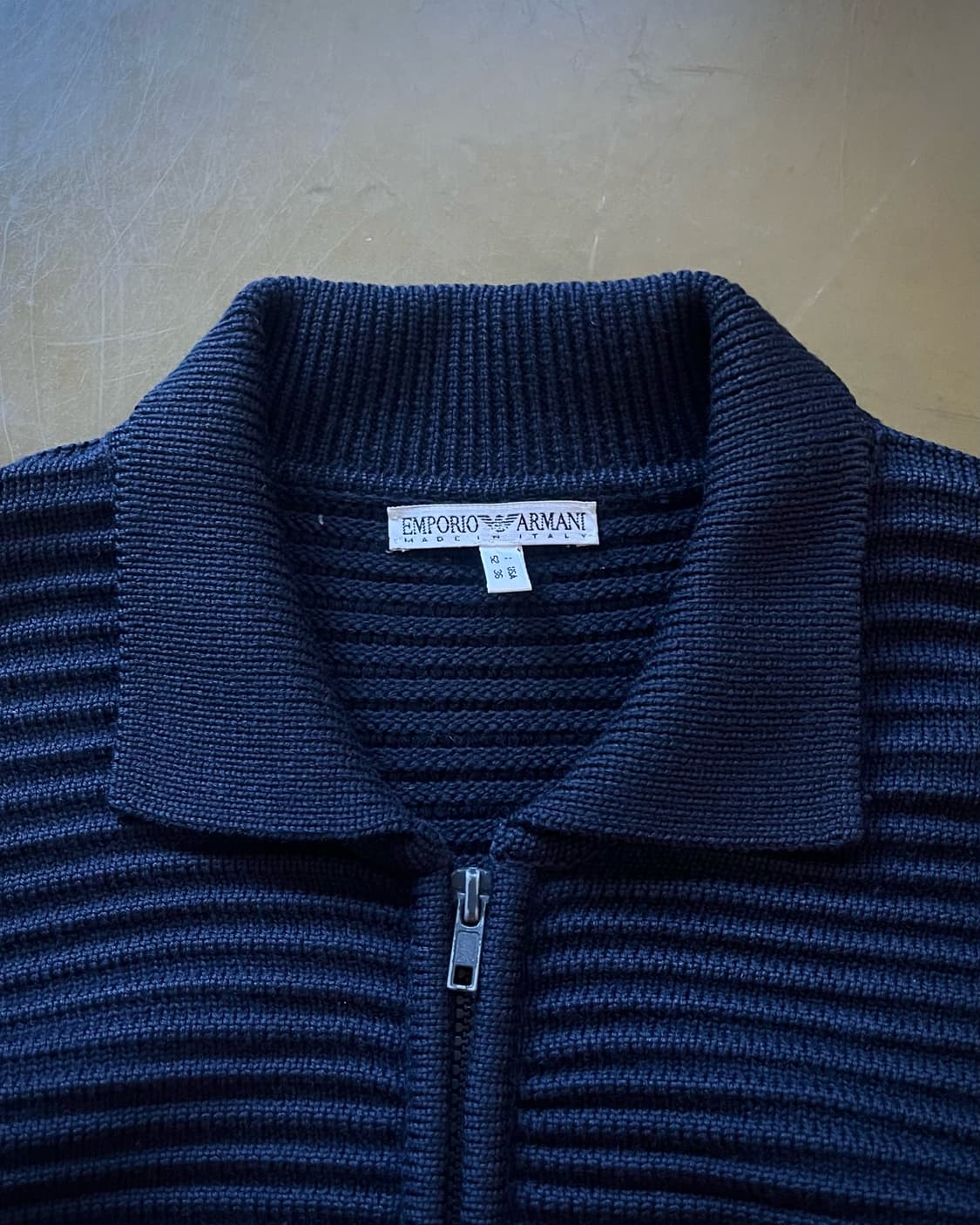 Emporio Armani Leather Patch Knit Zip-Up 상품이미지4