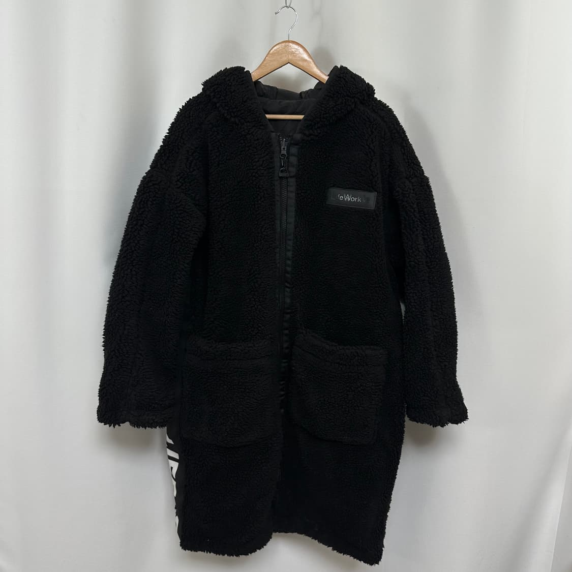  라이프워크 남성 양면 후드롱패딩 점퍼 검정 FREE 상품이미지1