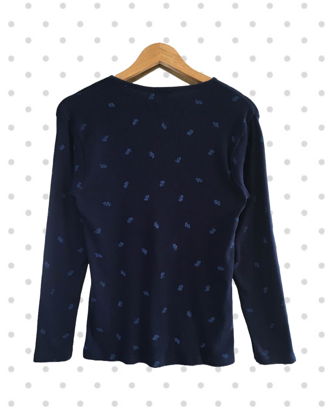 vintage flower pattern long sleeve navy 상품이미지7