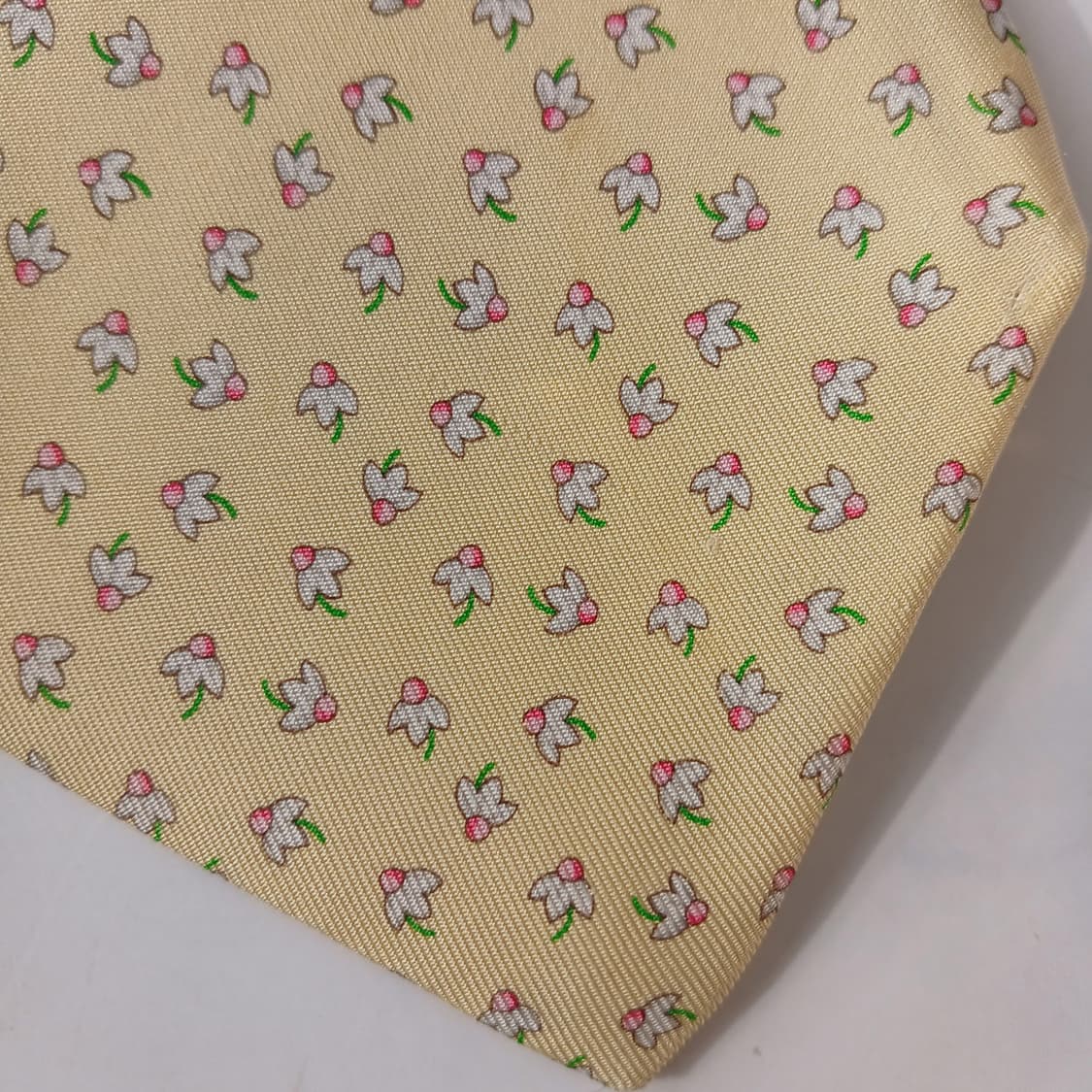 살바토레 페라가모 실크 플라워 패턴 넥타이 9.5cm A등급 A19676 상품이미지10