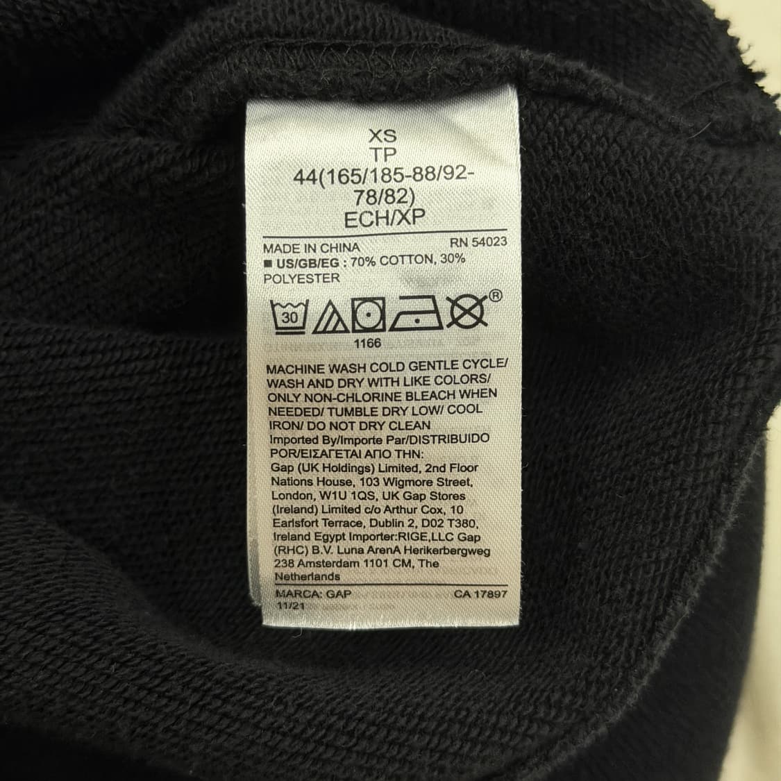 GAP 빈티지 스펠로고 후드티 블랙 XS 상품이미지4