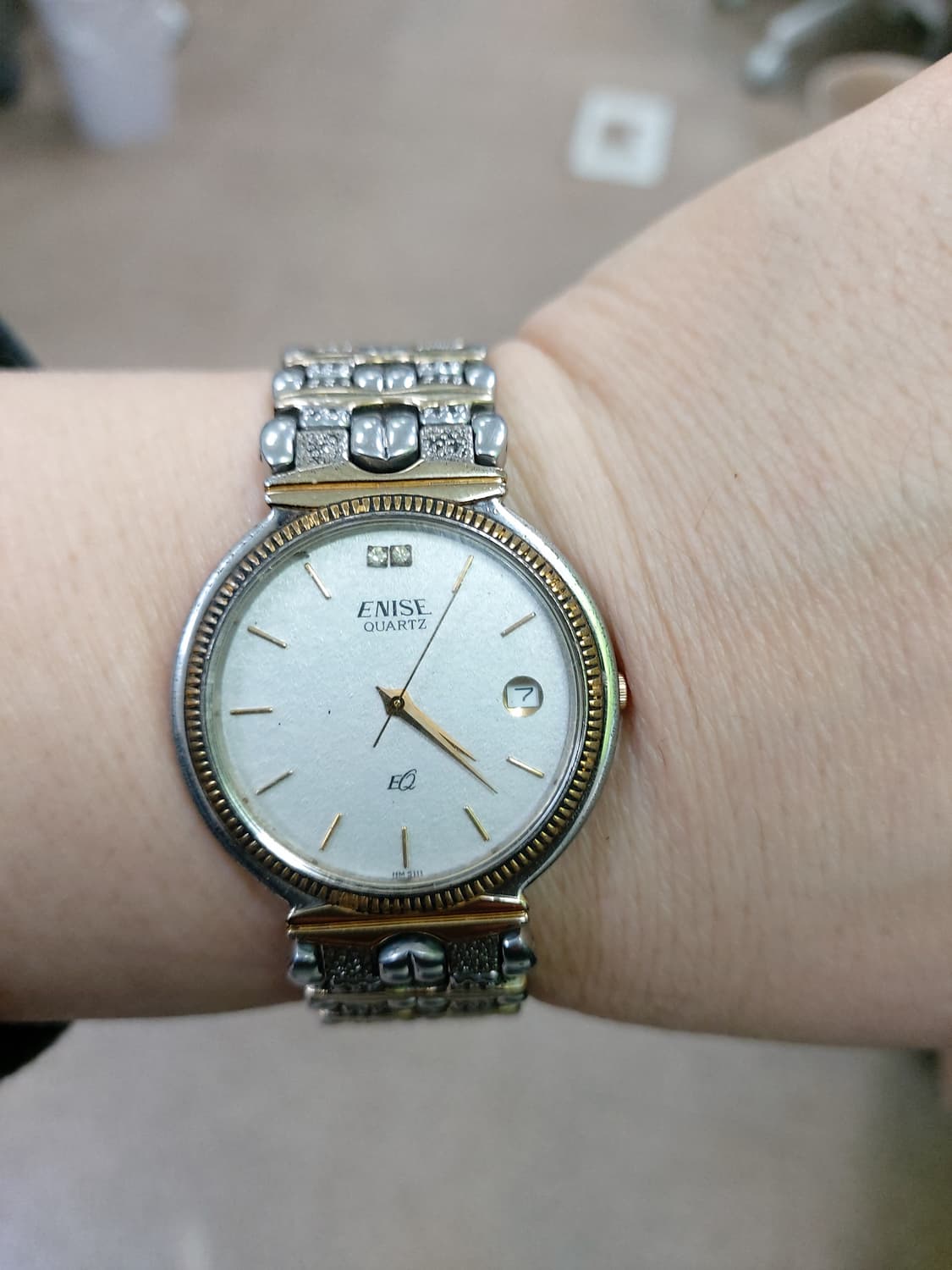 ENISE 쿼츠 남성시계 실버/골드 콤비 상품이미지4