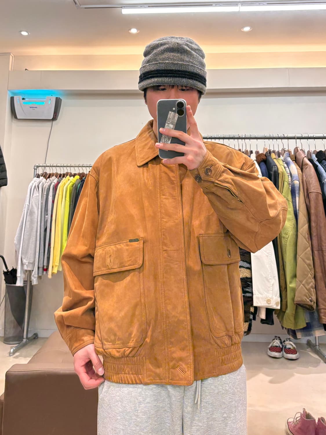 90s 파코나블 빅 포켓 레더 봄버 자켓 상품이미지8