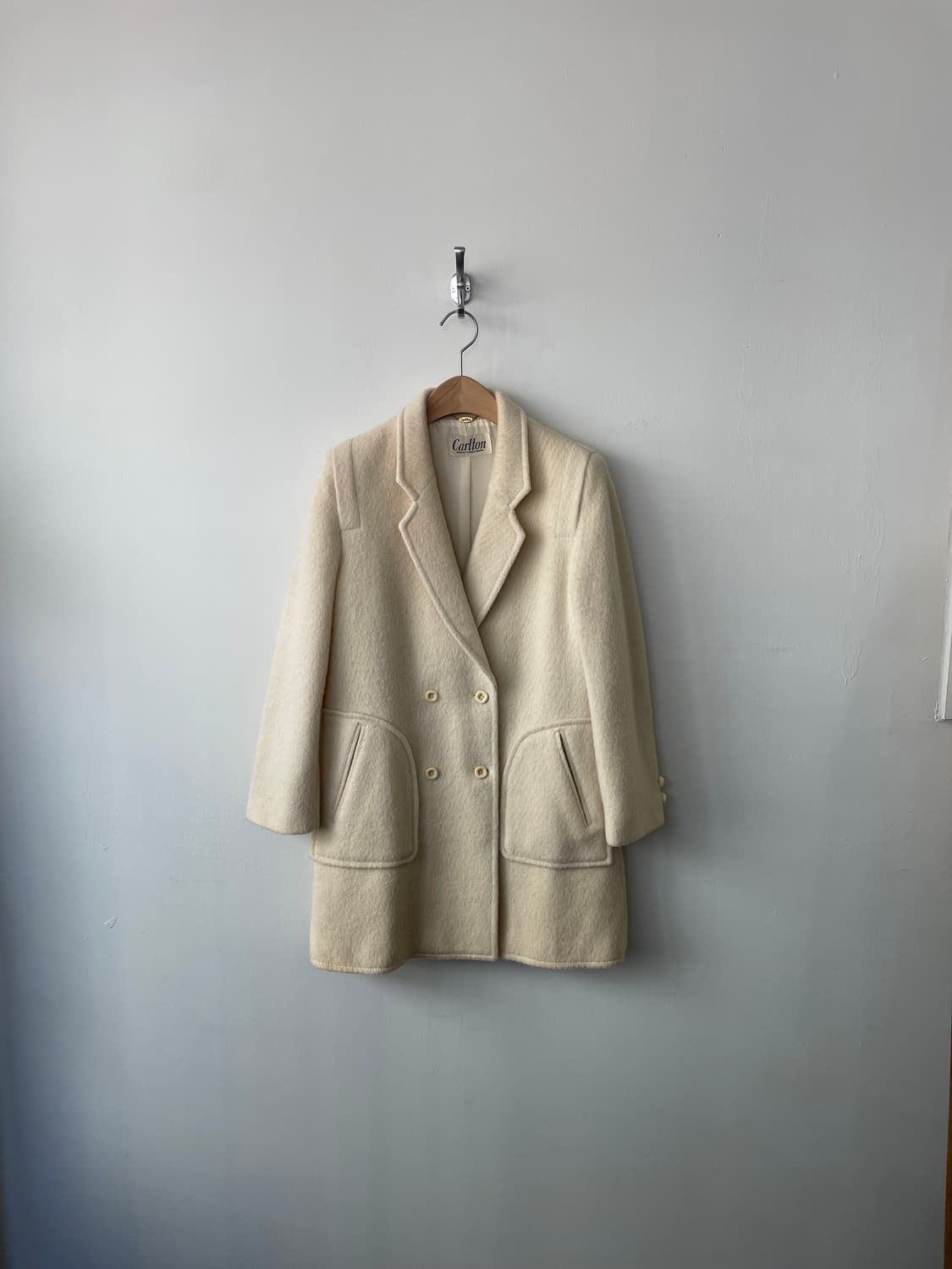 vintage cream double breasted half coat 상품이미지1