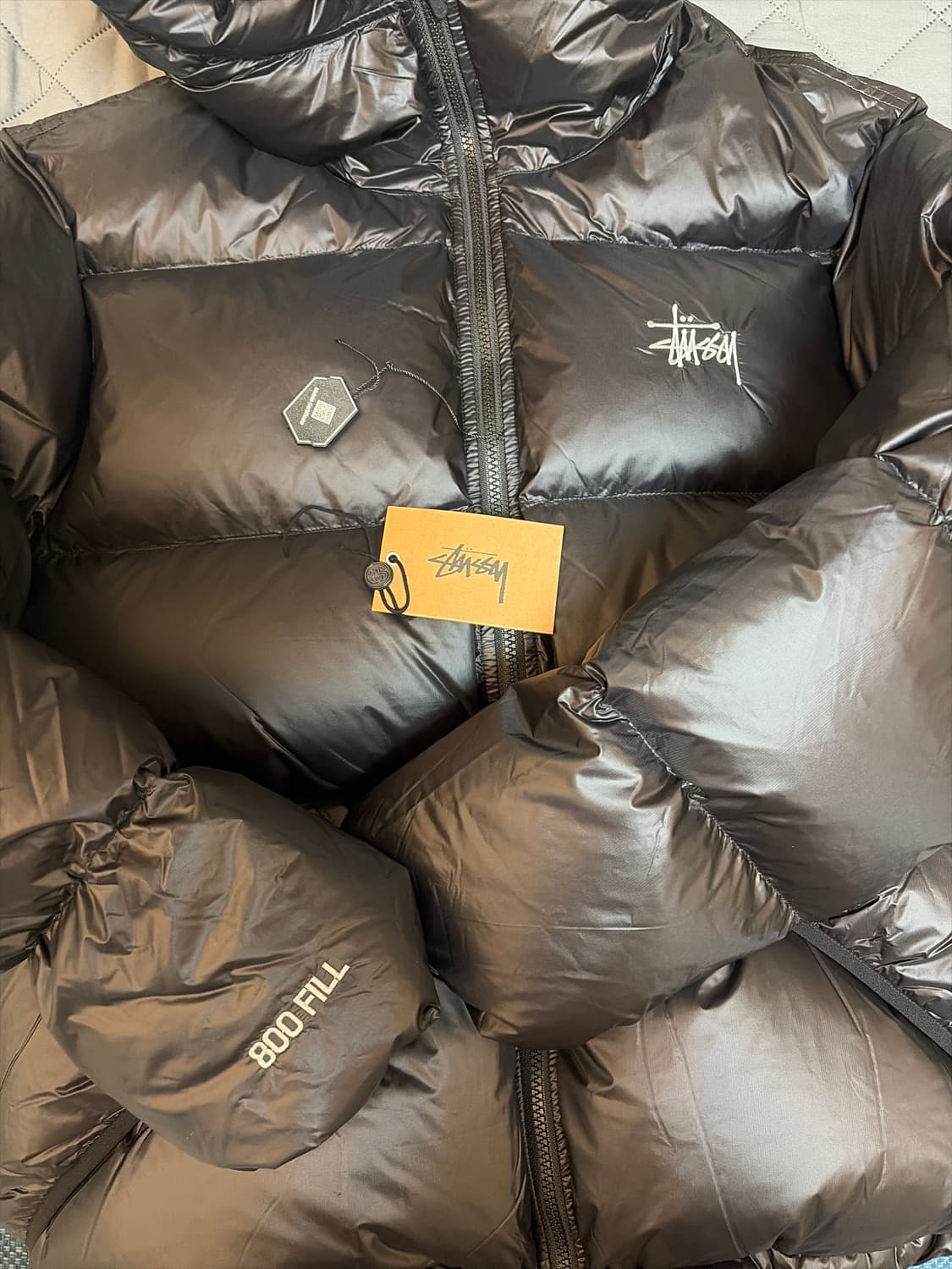 스투시 립스탑 패딩 팬텀블랙 M 새상품급 상품이미지4