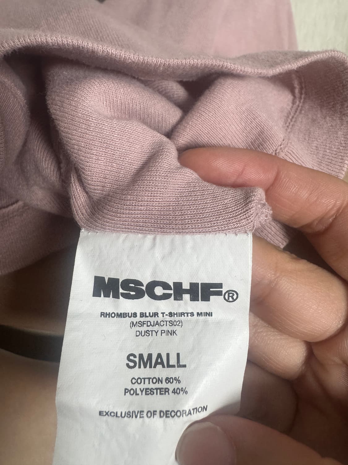 미스치프 반팔 크롭티 더스티핑크 상품이미지3